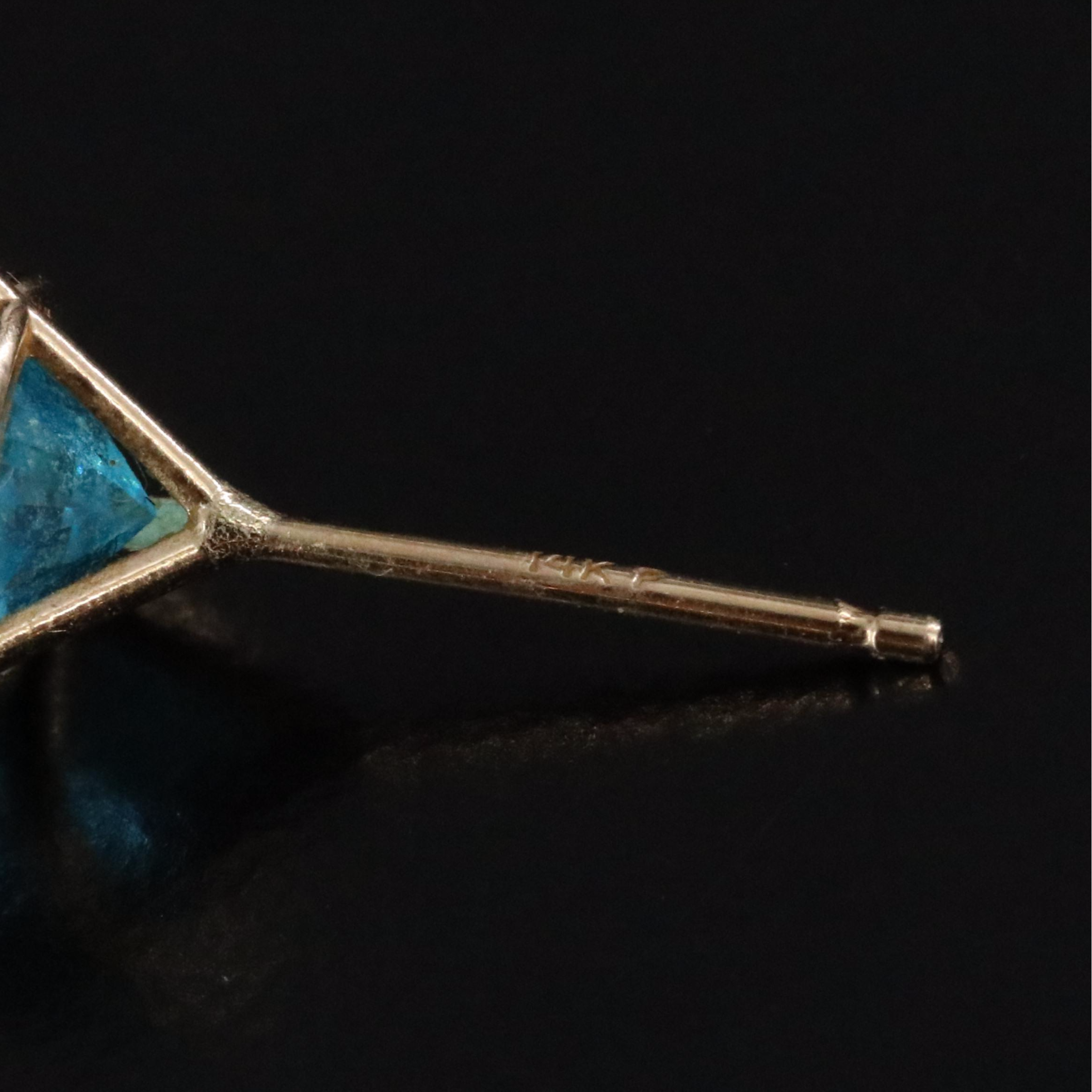 14K CZ Solitaire Stud Earrings