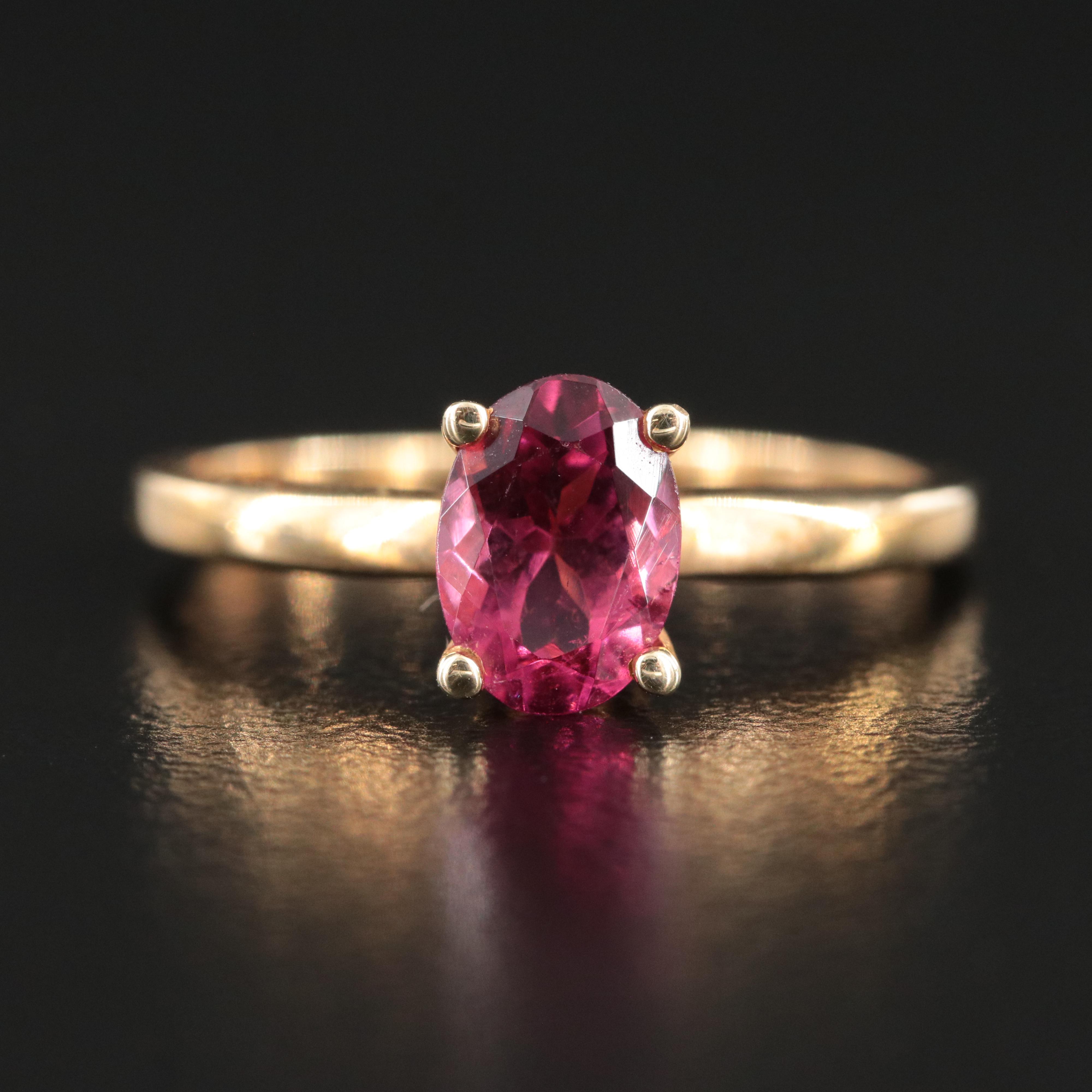 14K Tourmaline Solitaire Ring