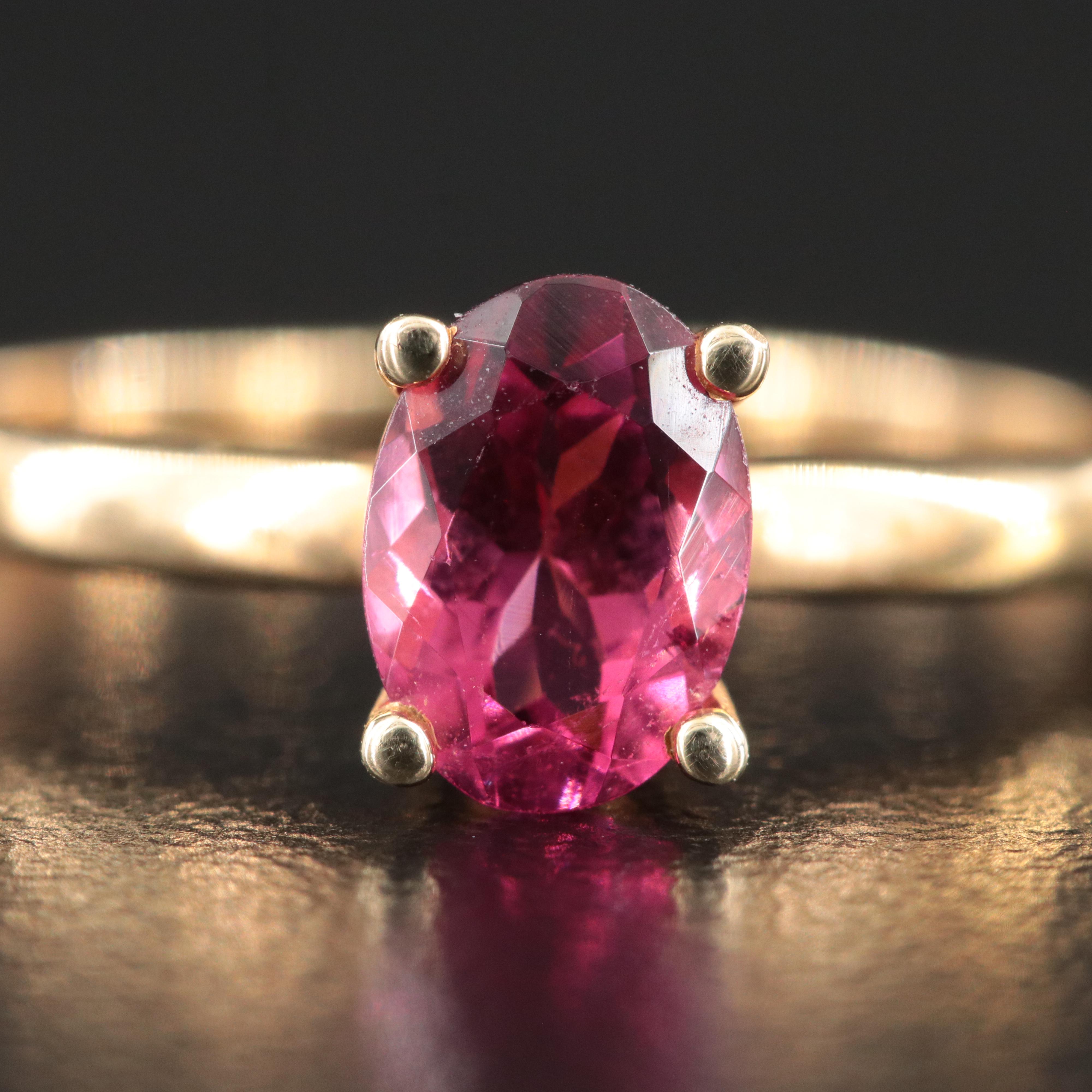 14K Tourmaline Solitaire Ring