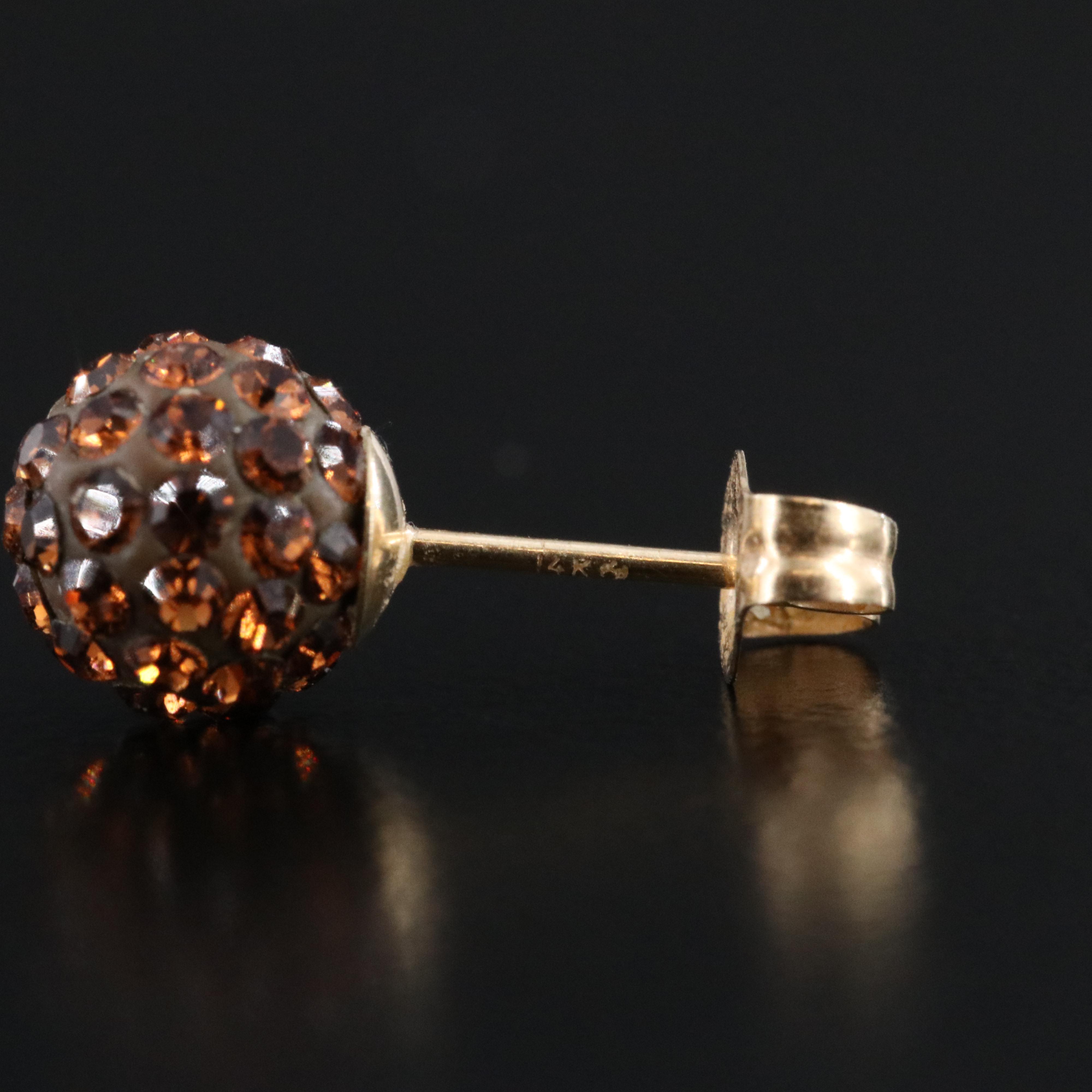 14K Rhinestone Earrings