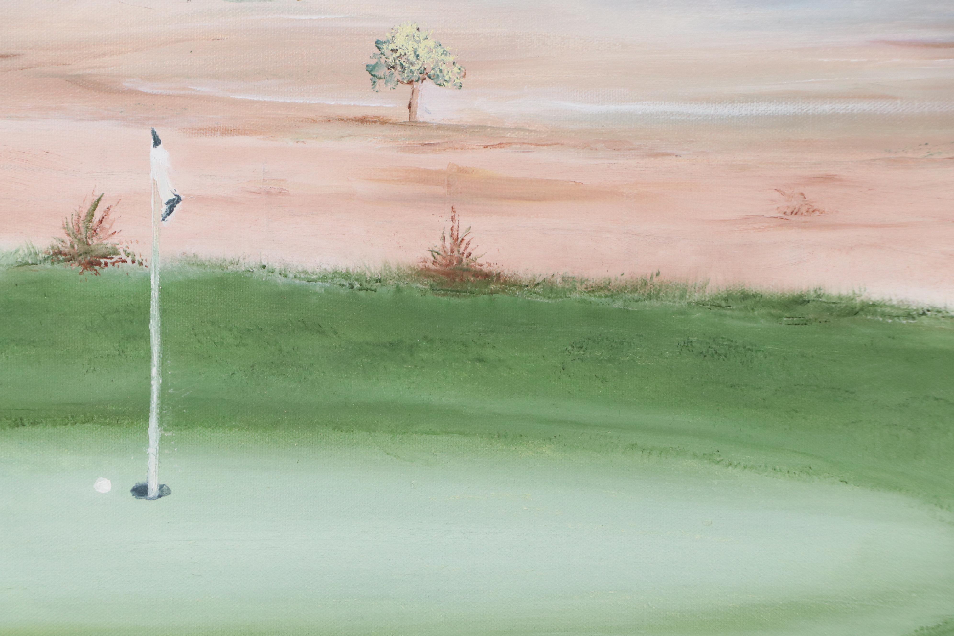 D. Hayes Golf Course Oil Painting "Almost an Ace!," 2002