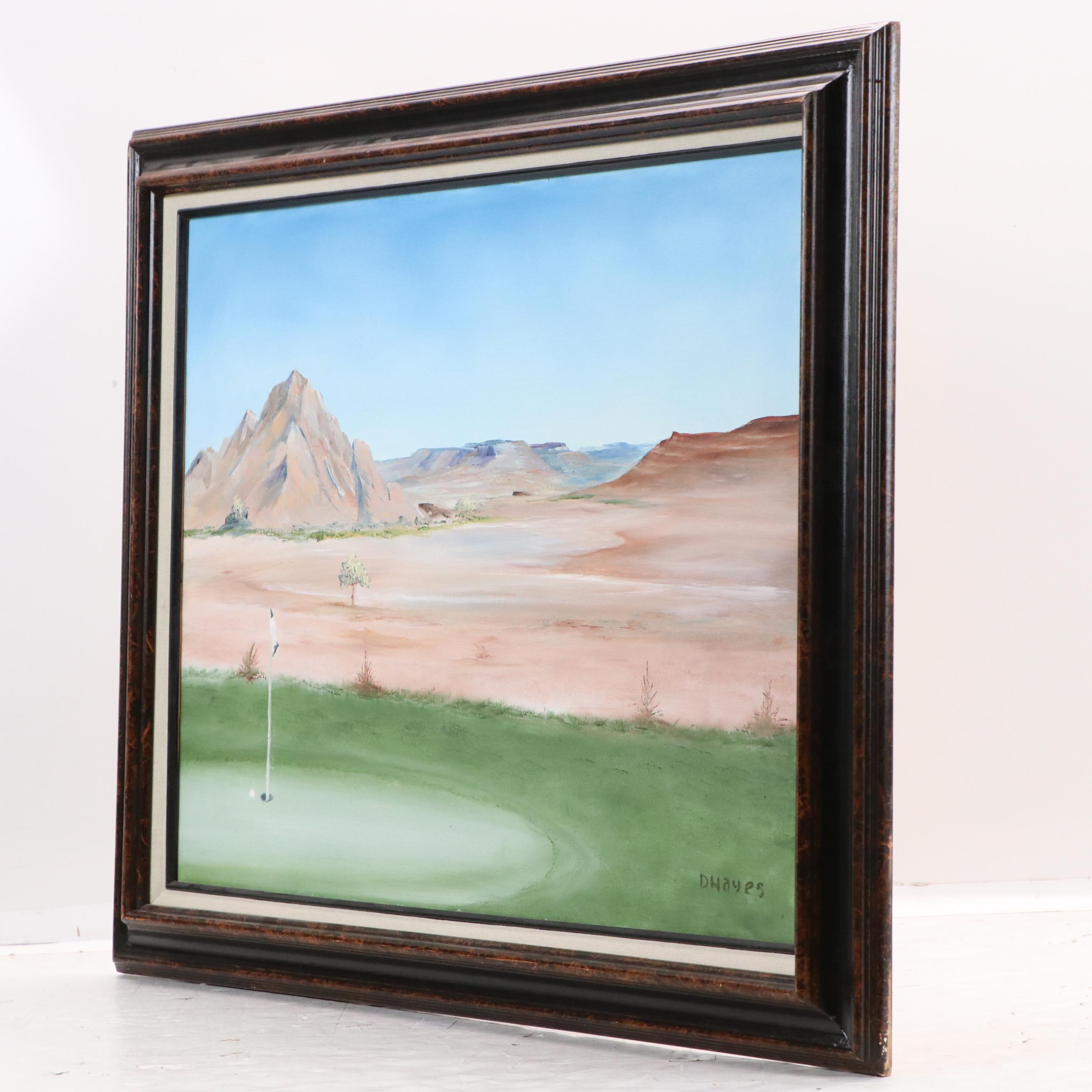 D. Hayes Golf Course Oil Painting "Almost an Ace!," 2002