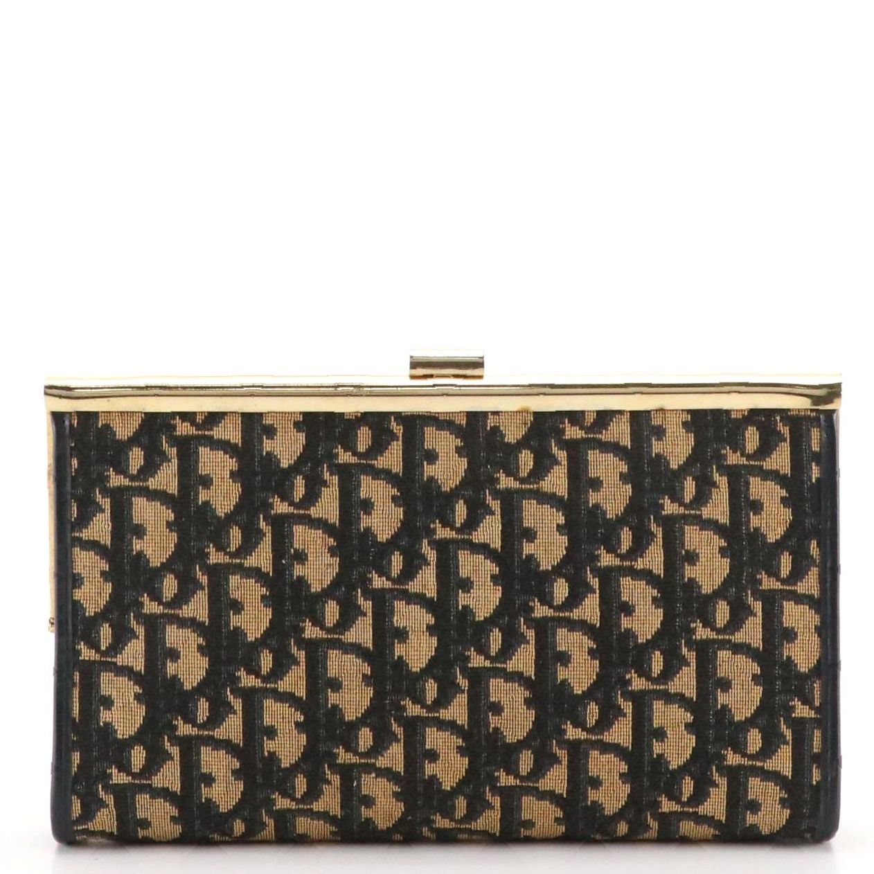 Christian Dior Hinge Frame Clutch Purse in Dior Oblique Canvas