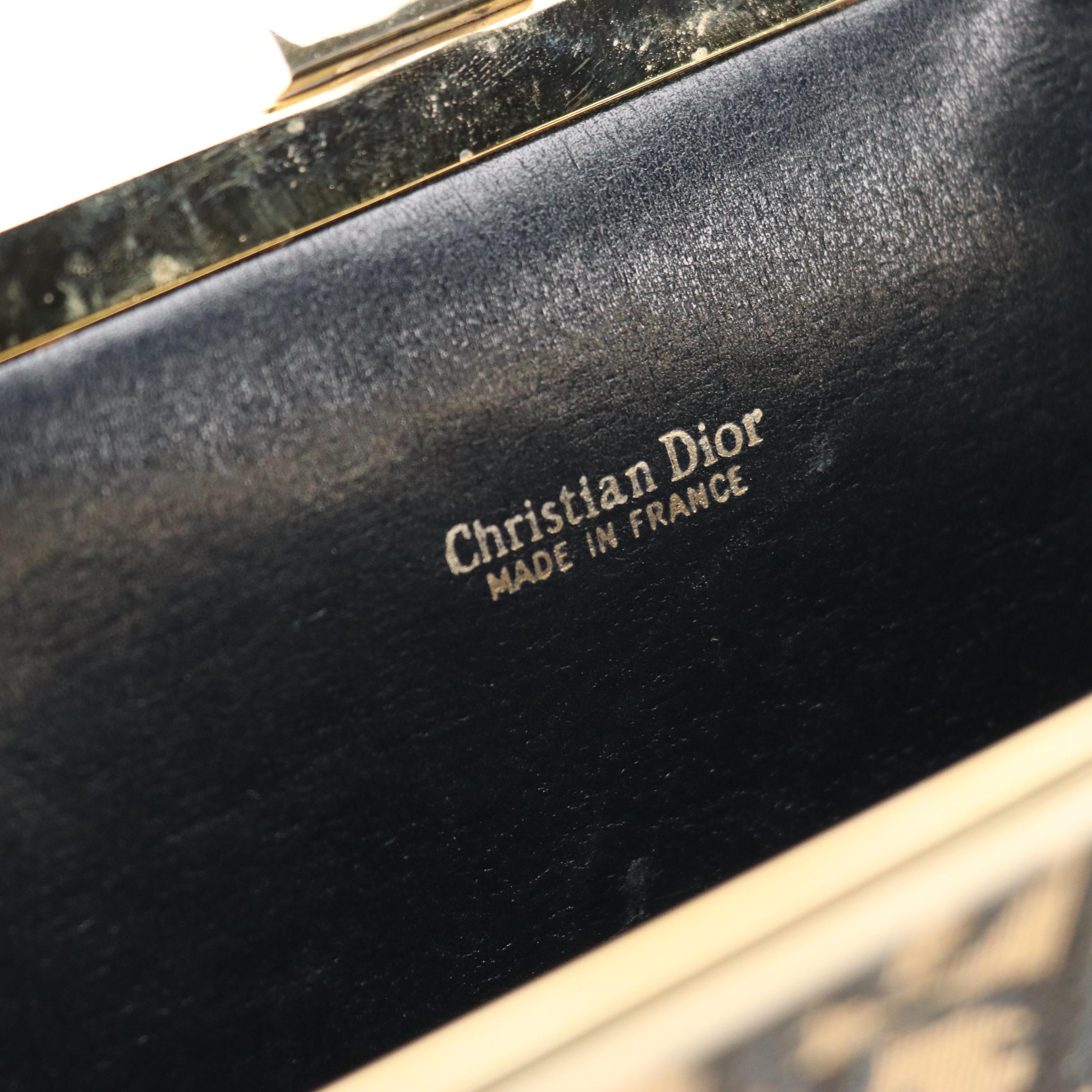 Christian Dior Hinge Frame Clutch Purse in Dior Oblique Canvas