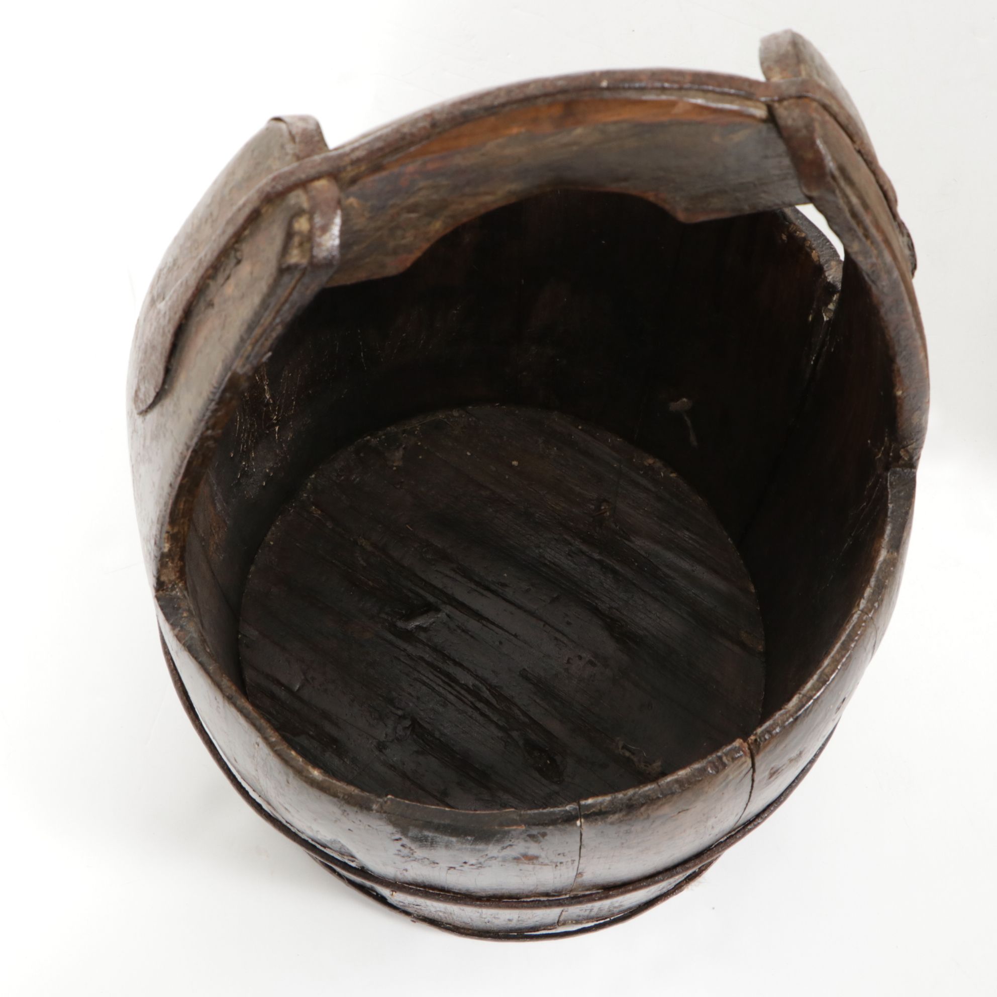 Hand-Painted and Iron Mounted Chinese Barrel Buckets