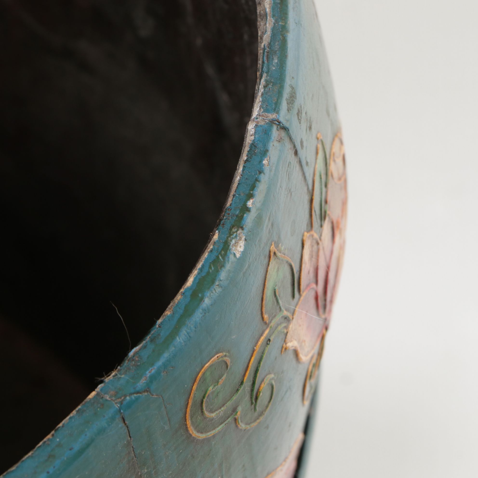 Hand-Painted and Iron Mounted Chinese Barrel Buckets