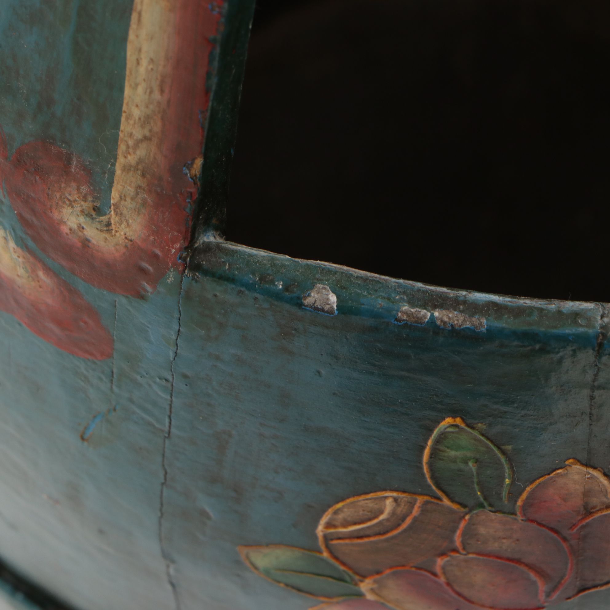Hand-Painted and Iron Mounted Chinese Barrel Buckets