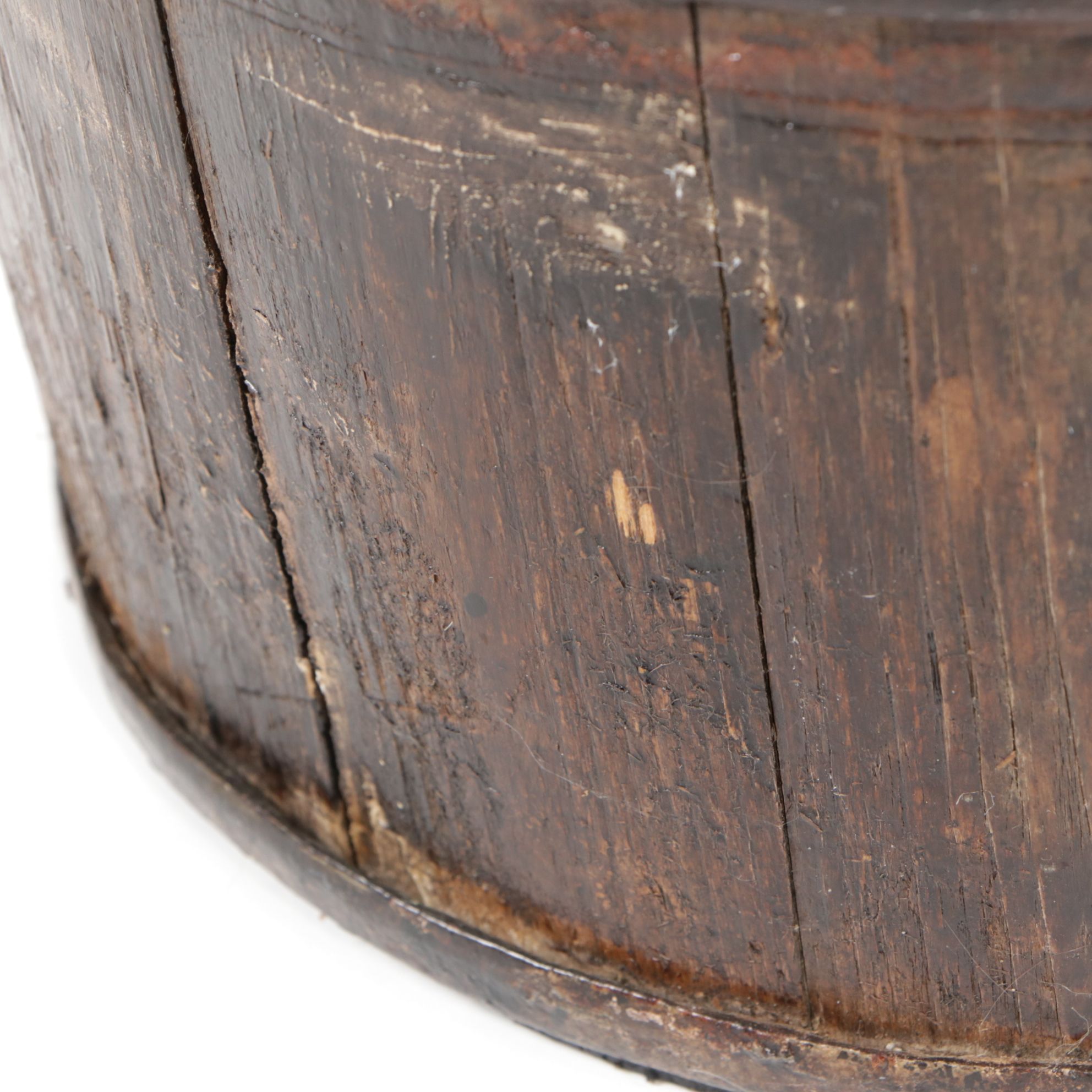 Hand-Painted and Iron Mounted Chinese Barrel Buckets