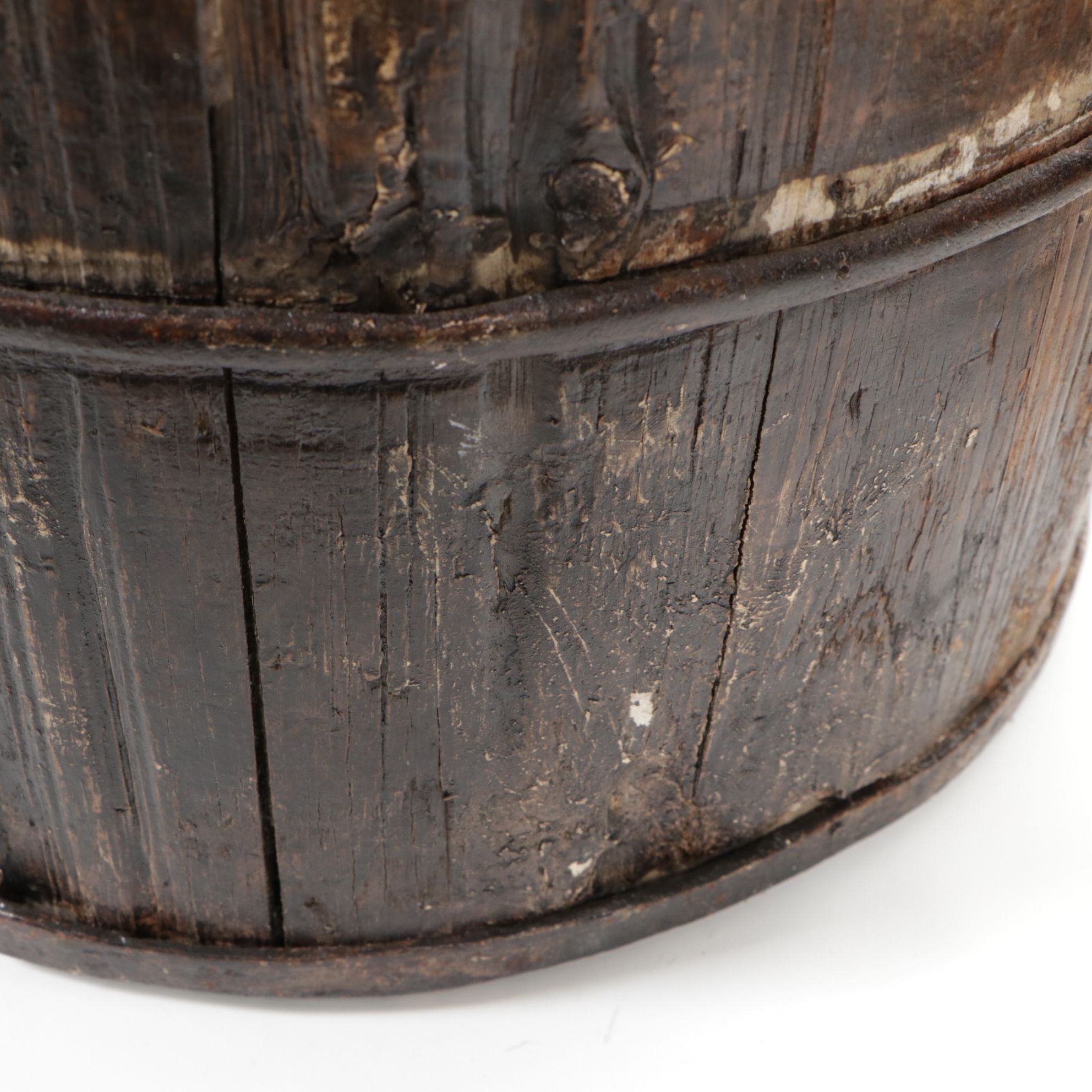 Hand-Painted and Iron Mounted Chinese Barrel Buckets