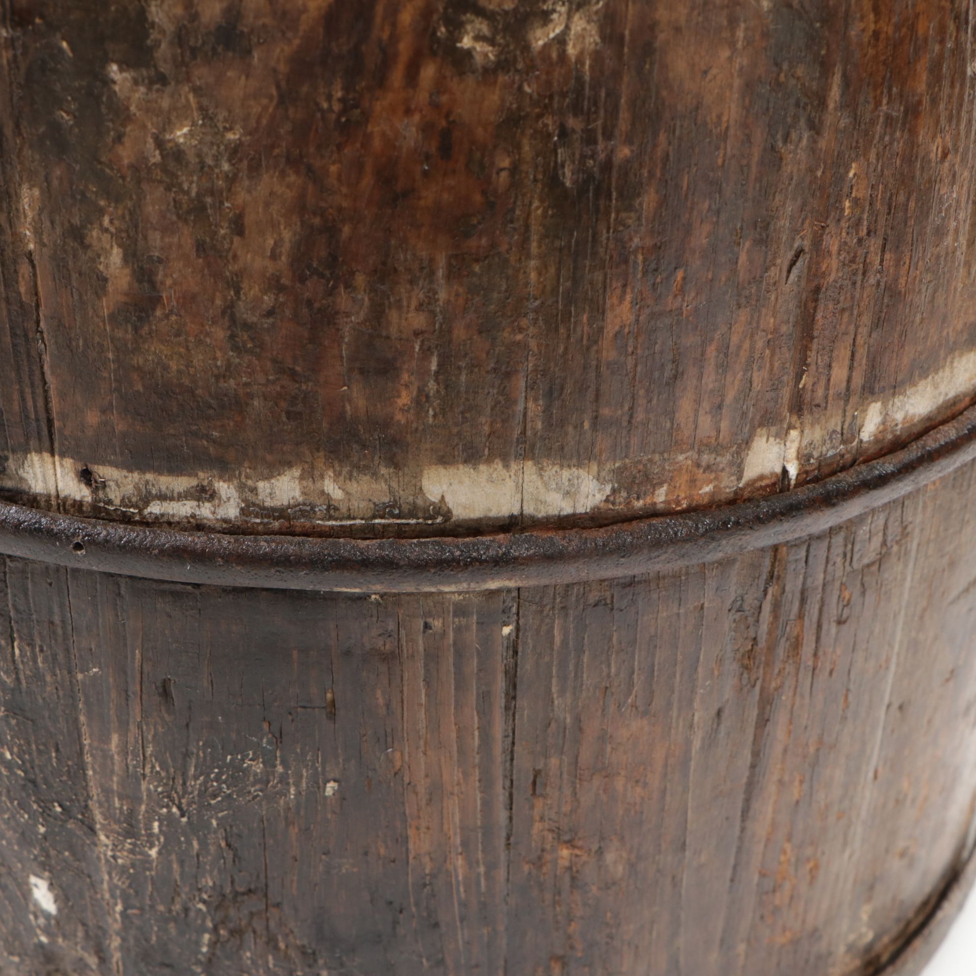 Hand-Painted and Iron Mounted Chinese Barrel Buckets