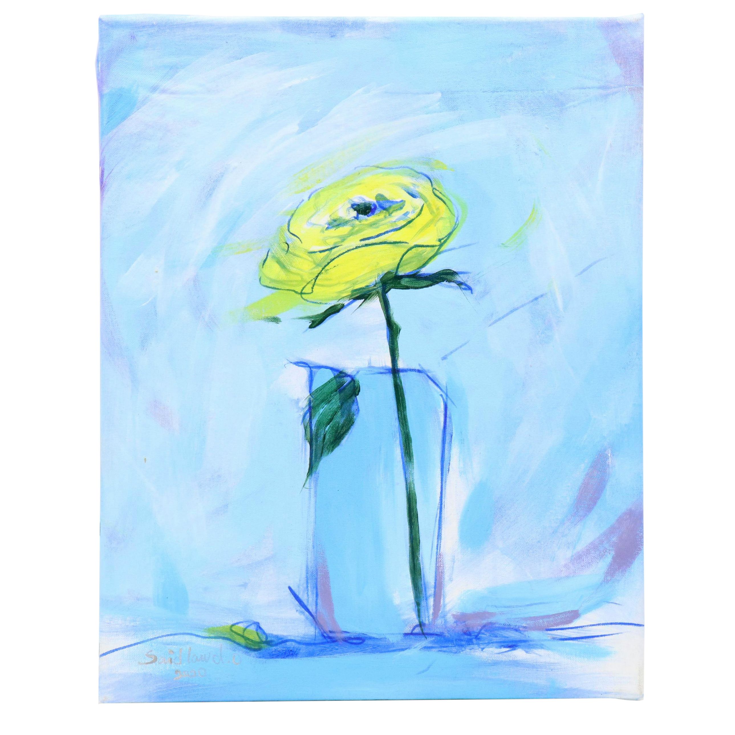 Said Oladejo-lawal Floral Still Life Acrylic Painting, 2020