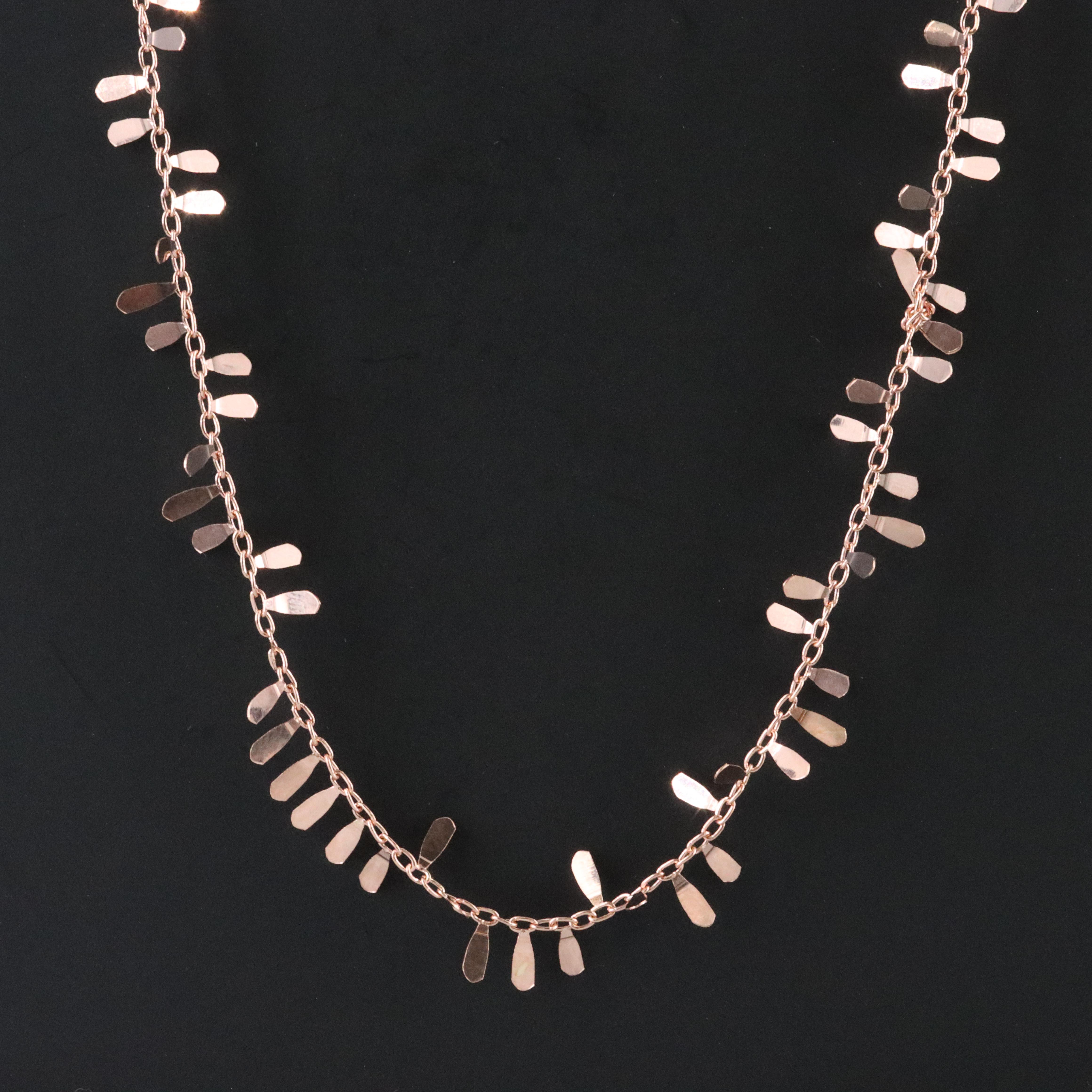 14K Rose Gold Fringe Necklace