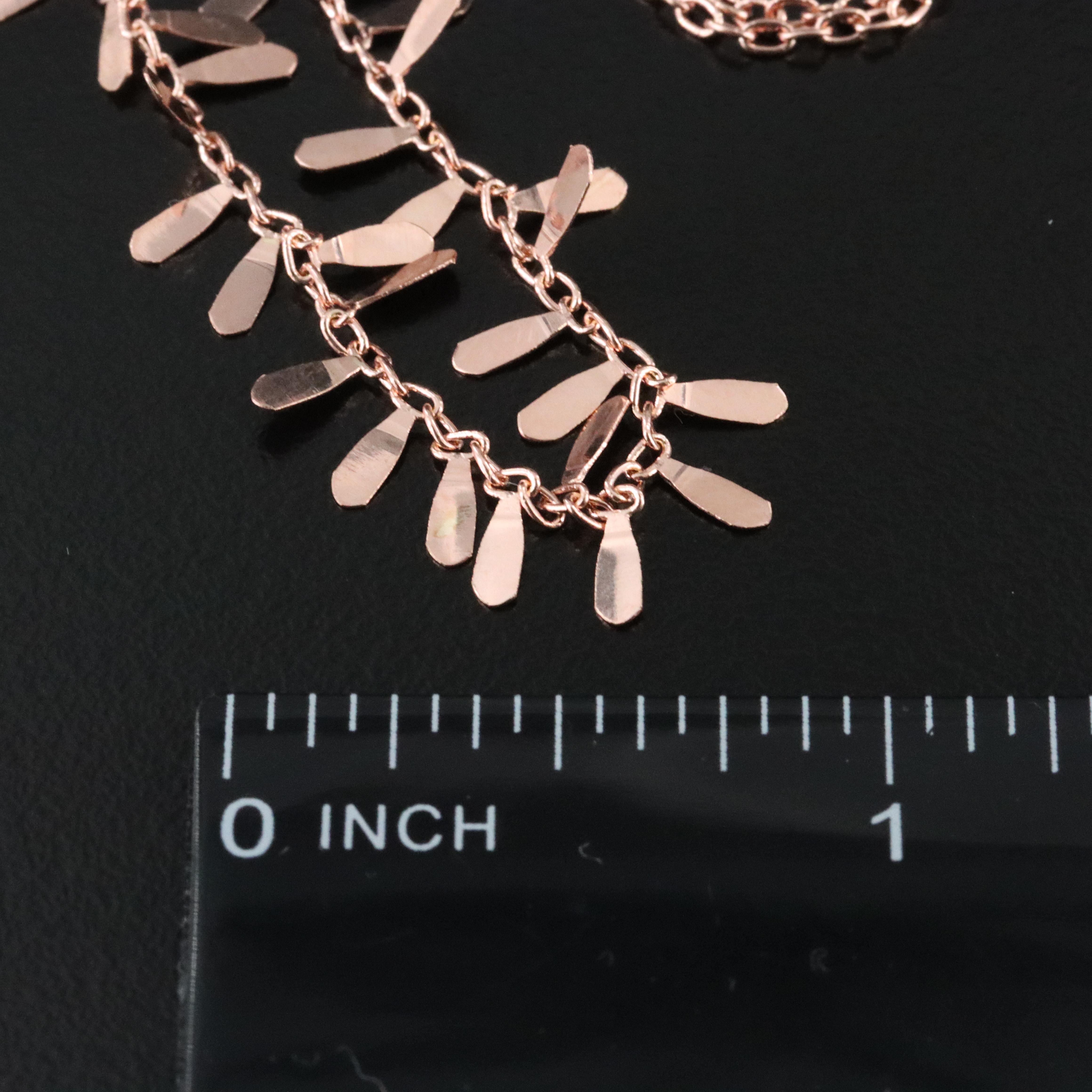 14K Rose Gold Fringe Necklace