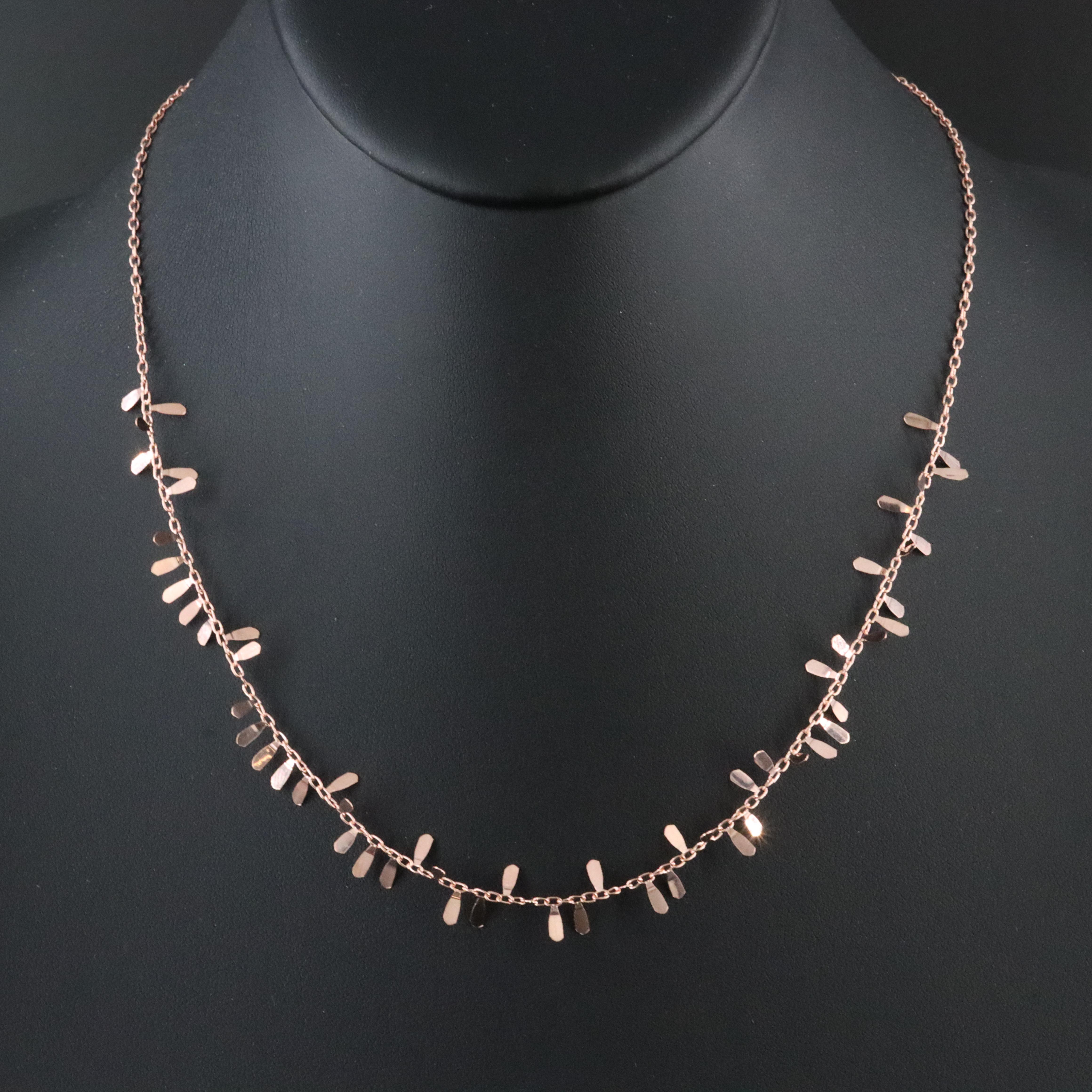 14K Rose Gold Fringe Necklace