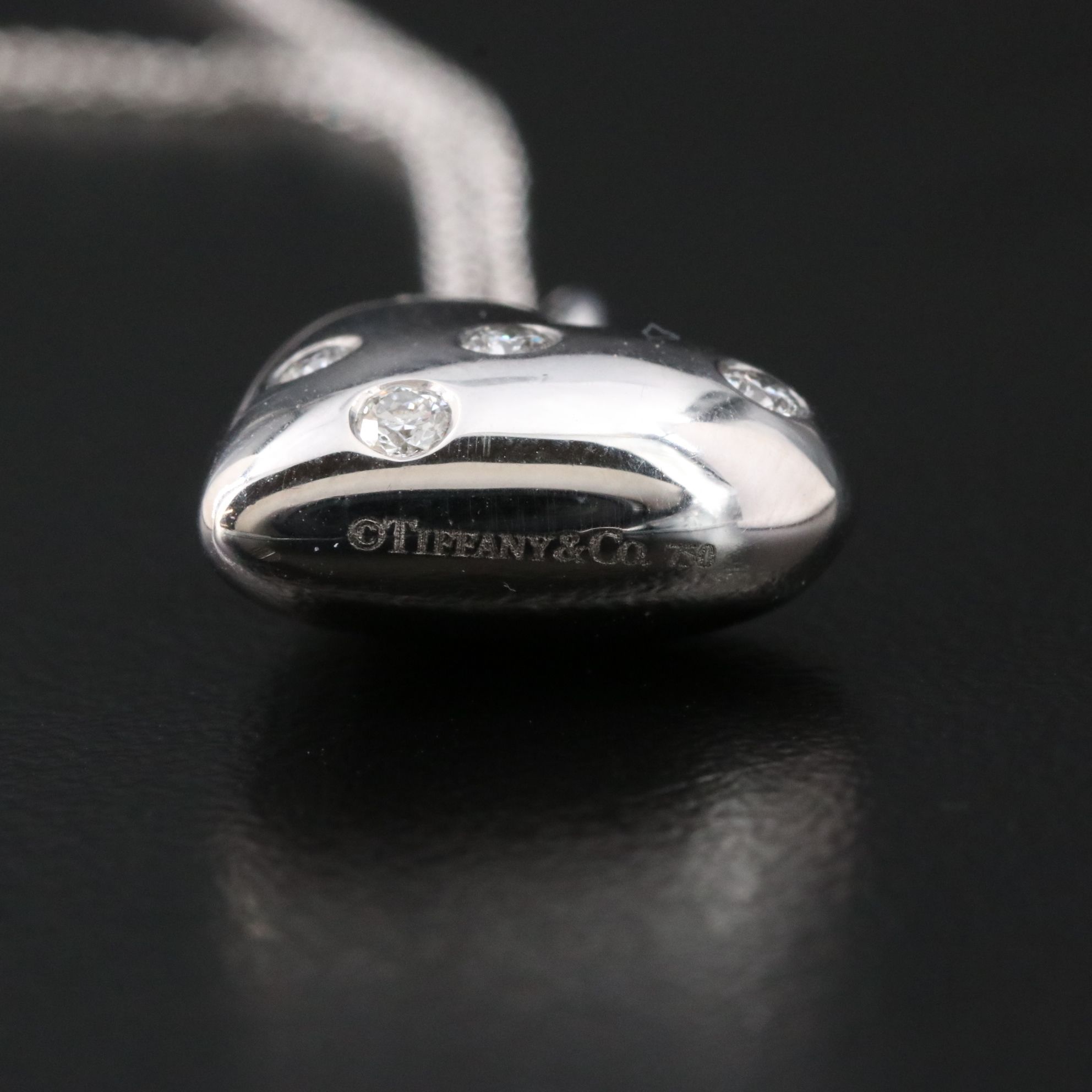 Tiffany & Co. Etoile 18K Diamond Heart Charm Pendant Necklace
