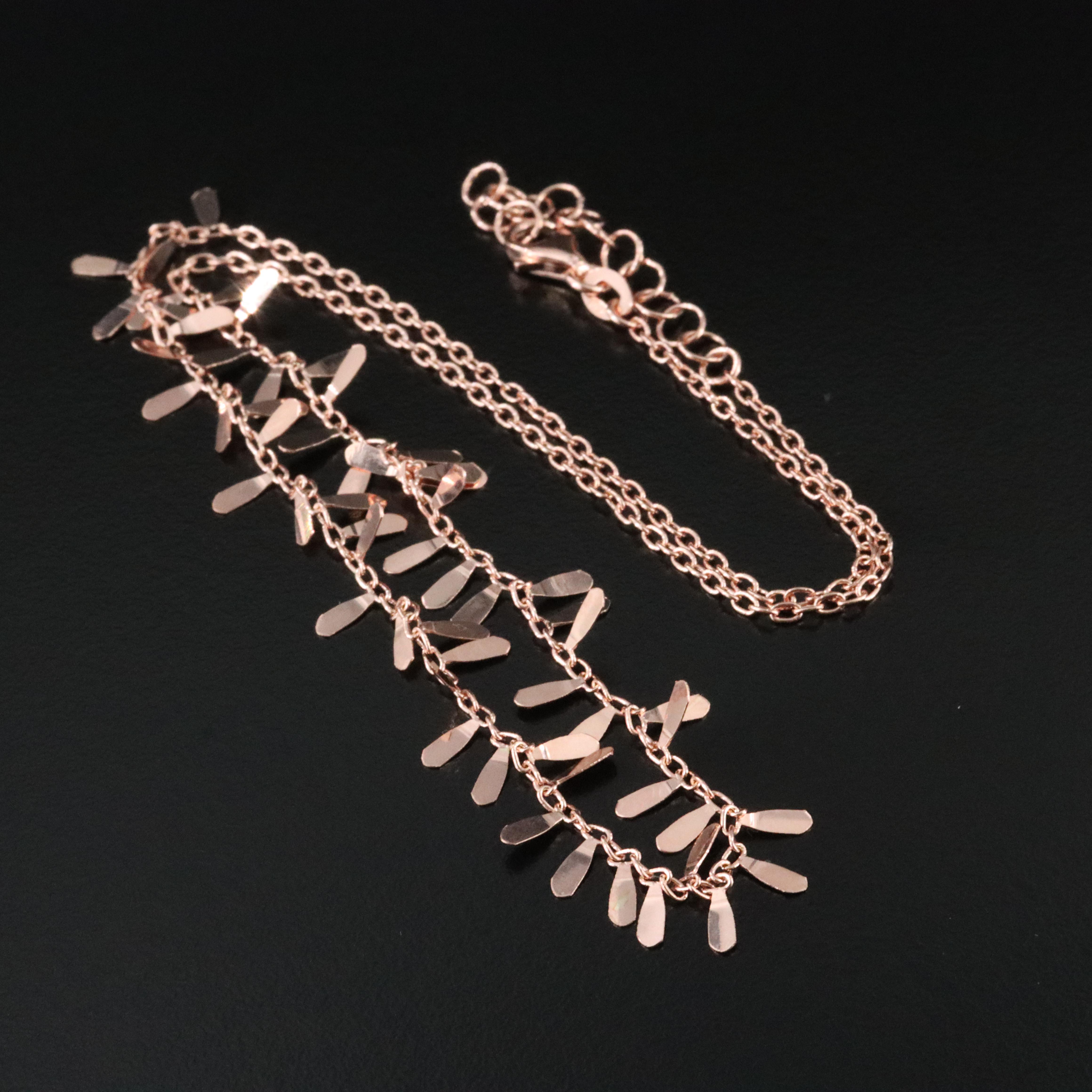 14K Rose Gold Fringe Necklace
