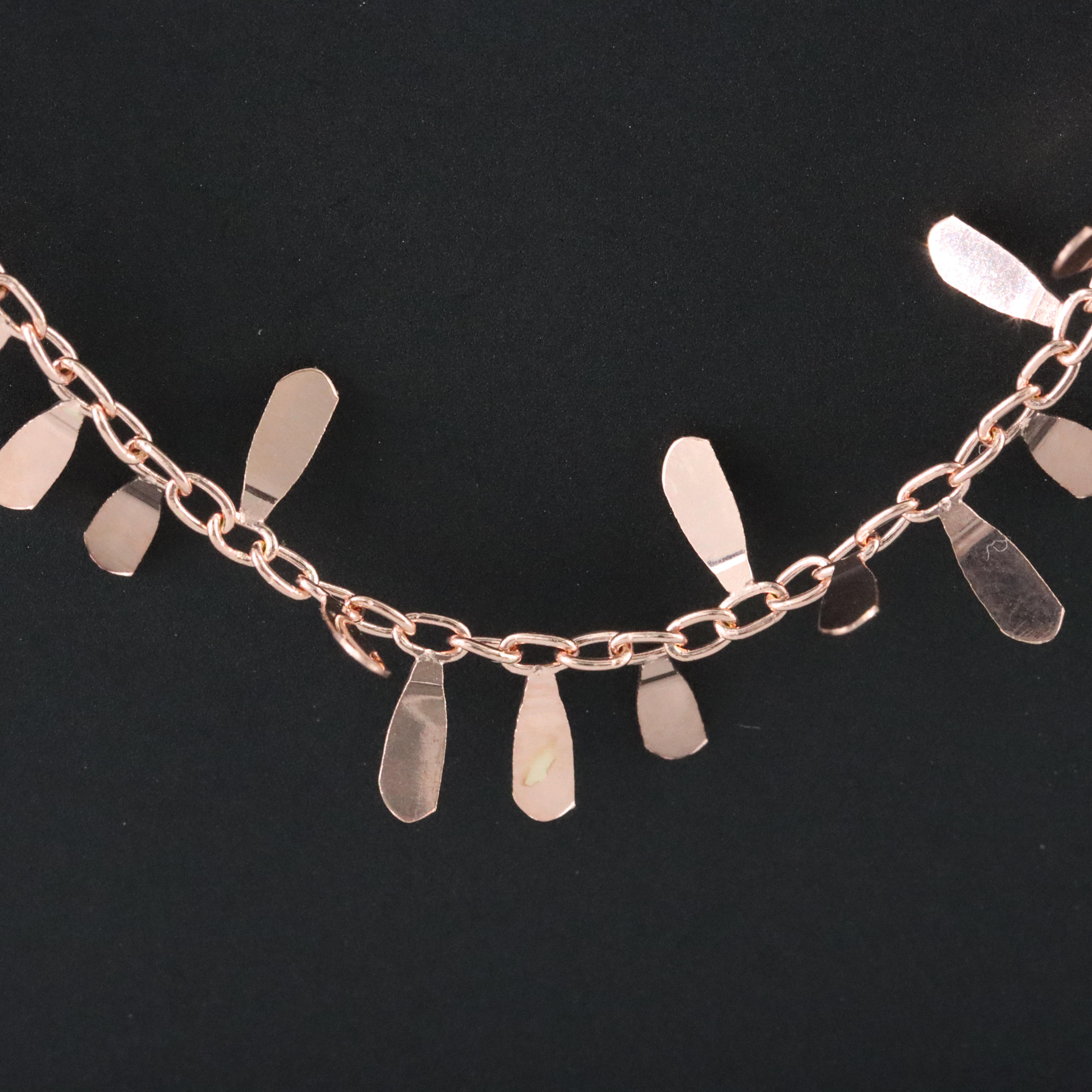 14K Rose Gold Fringe Necklace