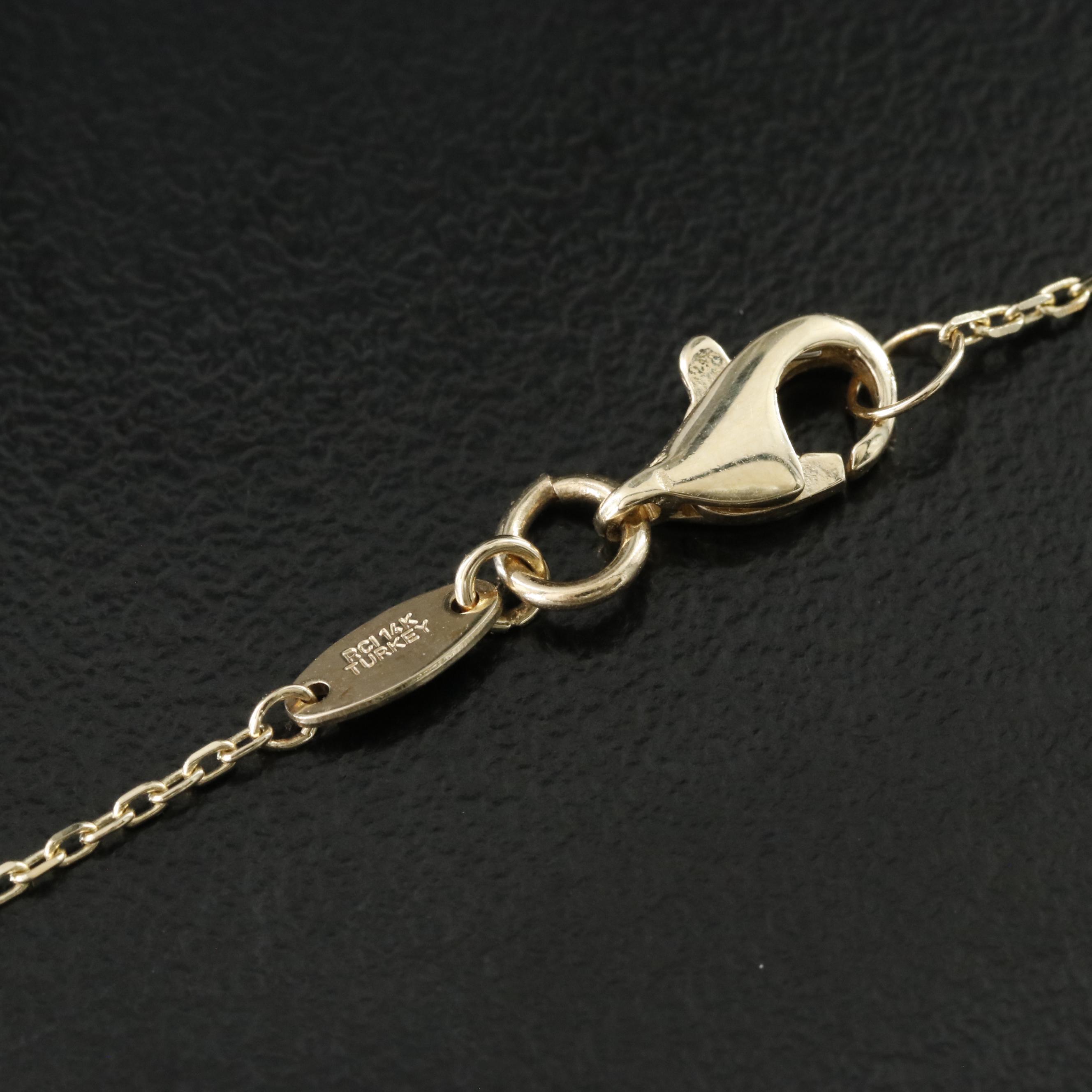 14K Santa and Reindeer Station Necklace