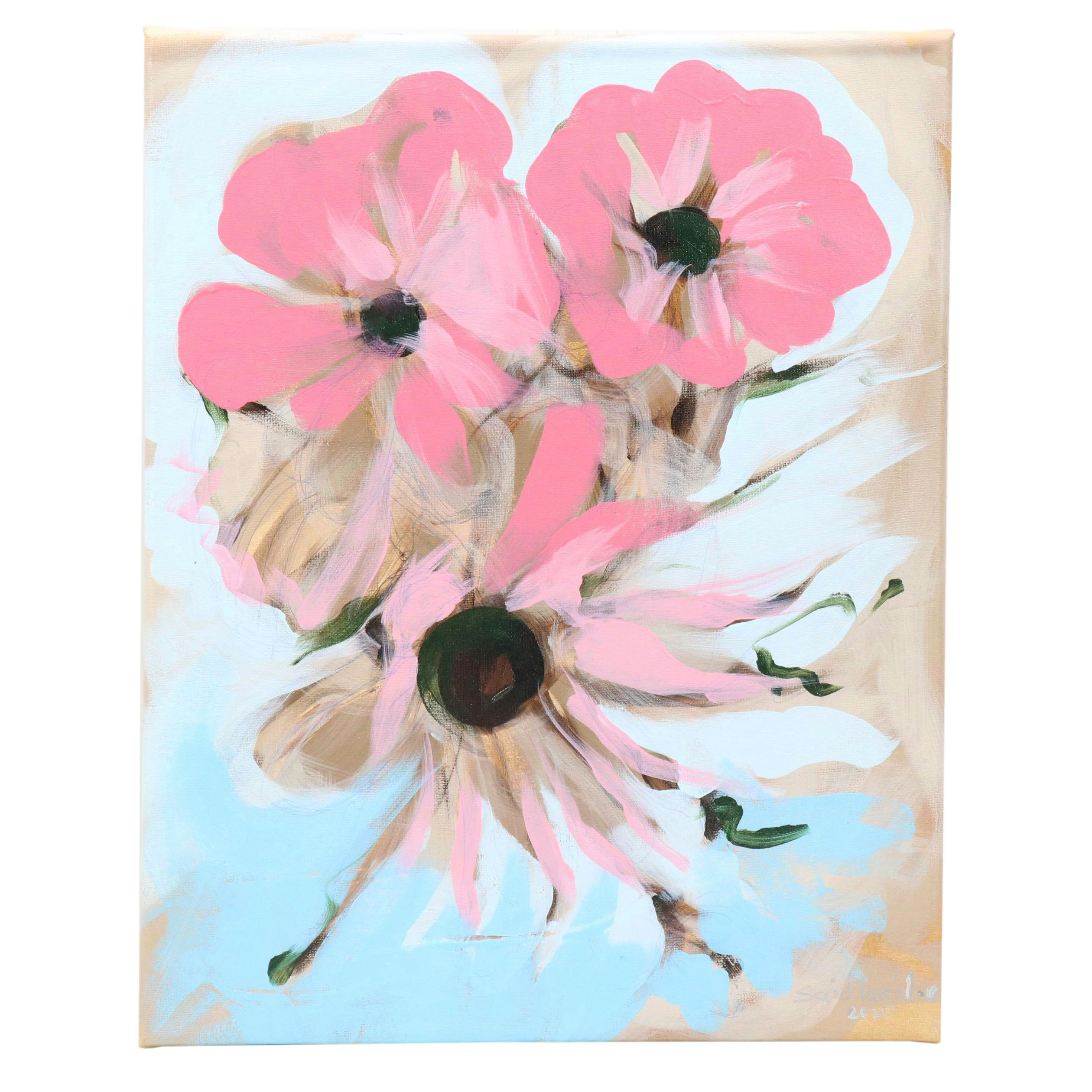 Said Oladejo-lawal Floral Still Life Acrylic Painting, 2020