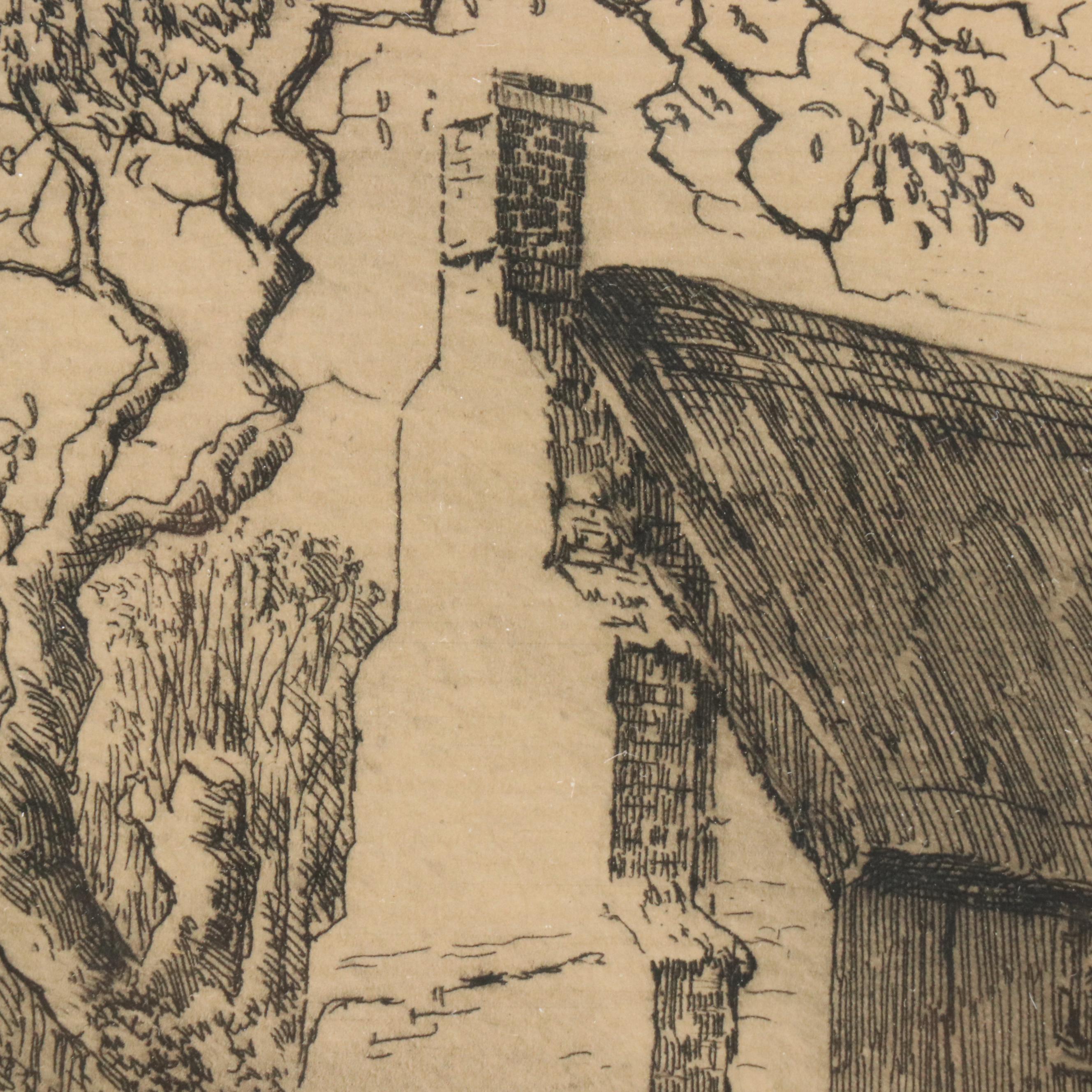 Mabel Oliver Rae Etching "Lord Mayor's Cottage"