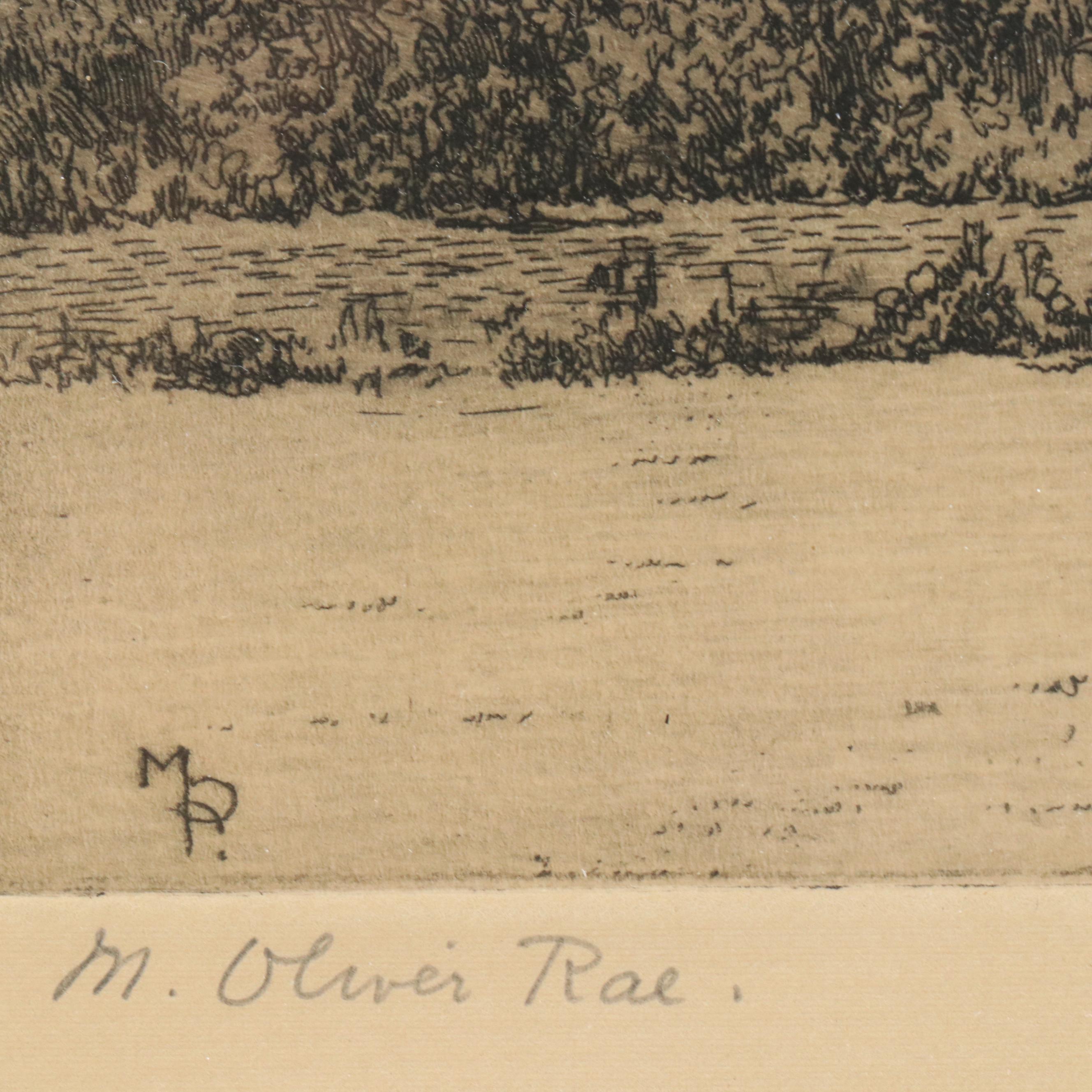 Mabel Oliver Rae Etching "Lord Mayor's Cottage"