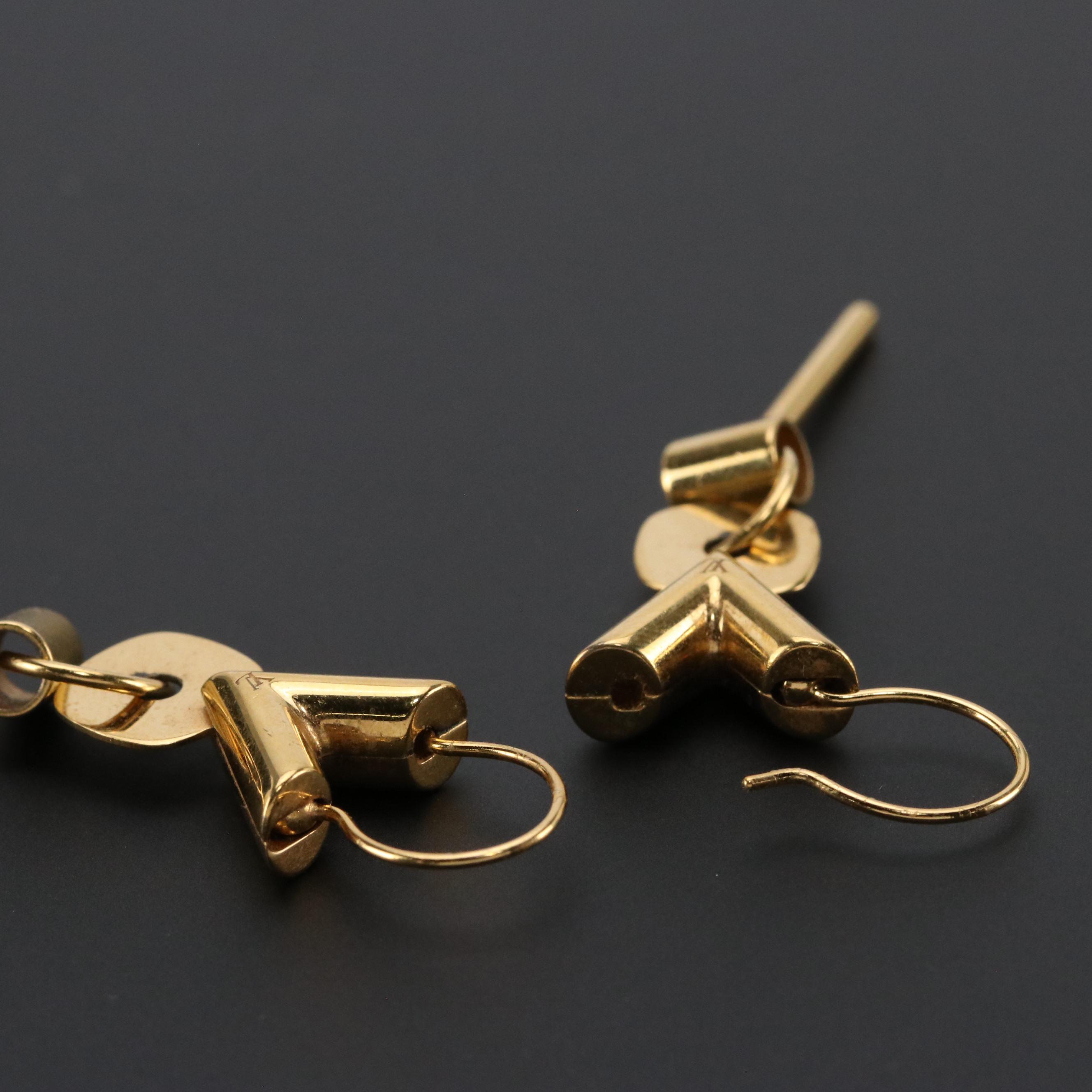 Louis Vuitton 'V' Drop Earrings