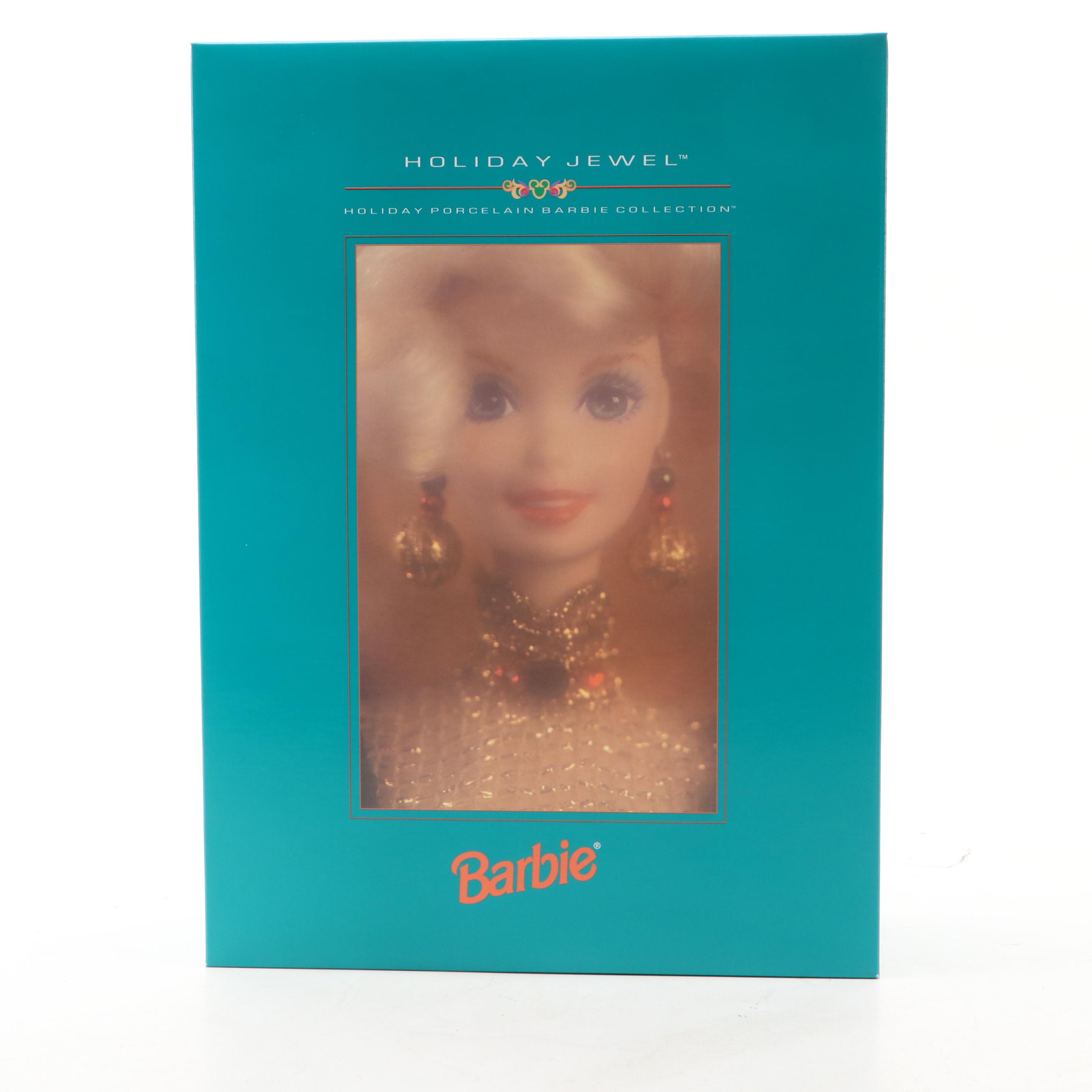 Mattel "Holiday Jewel" Porcelain Barbie Doll, 1995