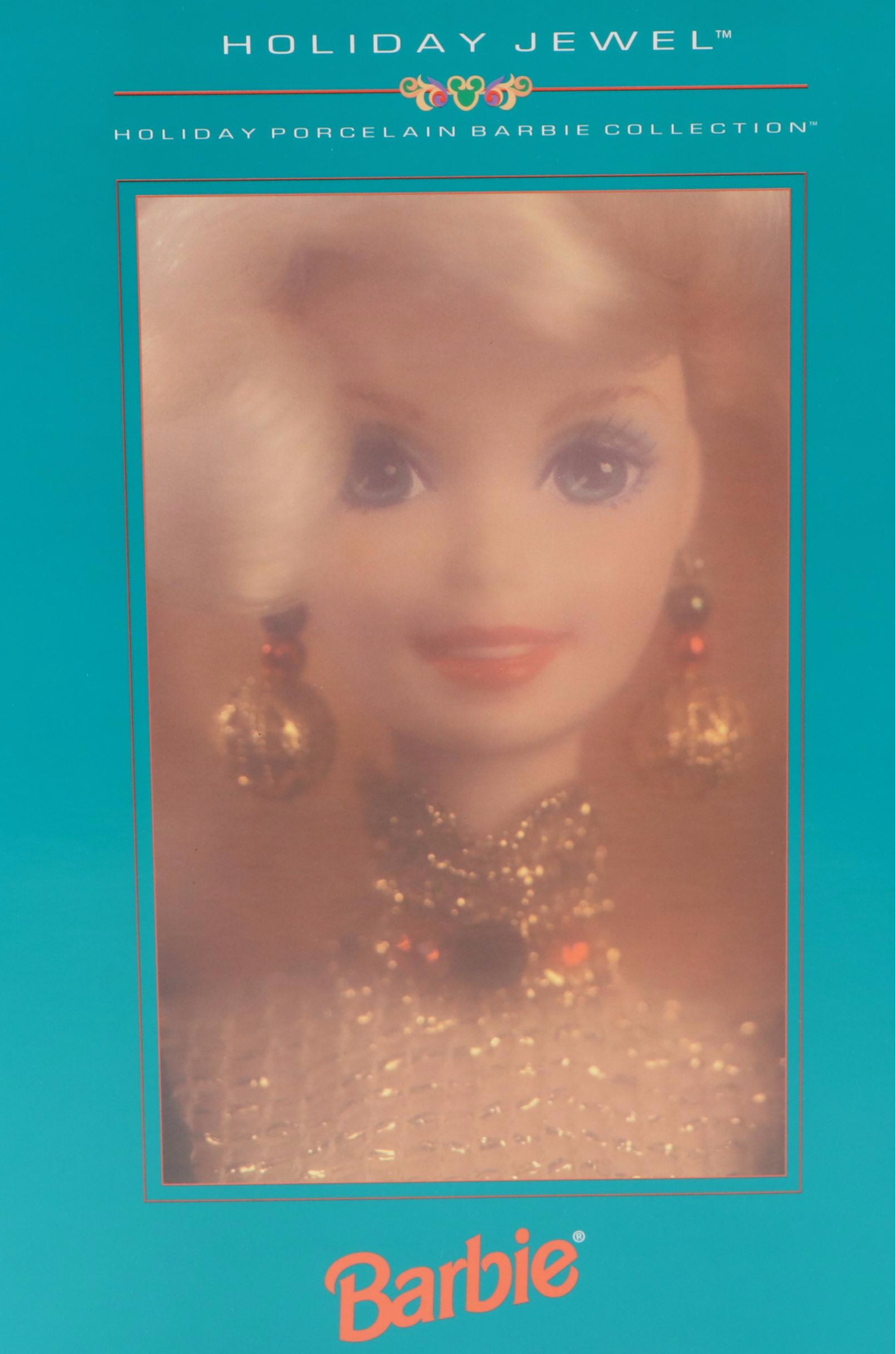 Mattel "Holiday Jewel" Porcelain Barbie Doll, 1995