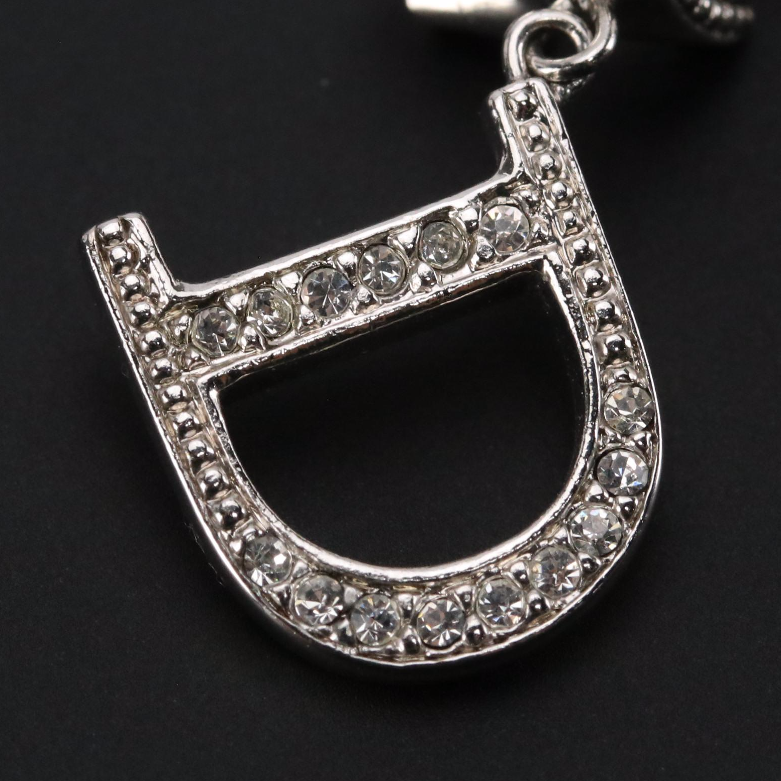 Christian Dior Crystal CD Monogram Clip-On Earrings