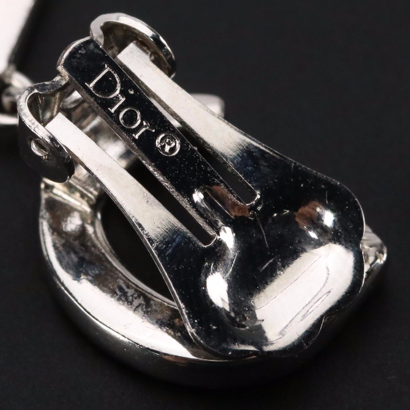 Christian Dior Crystal CD Monogram Clip-On Earrings