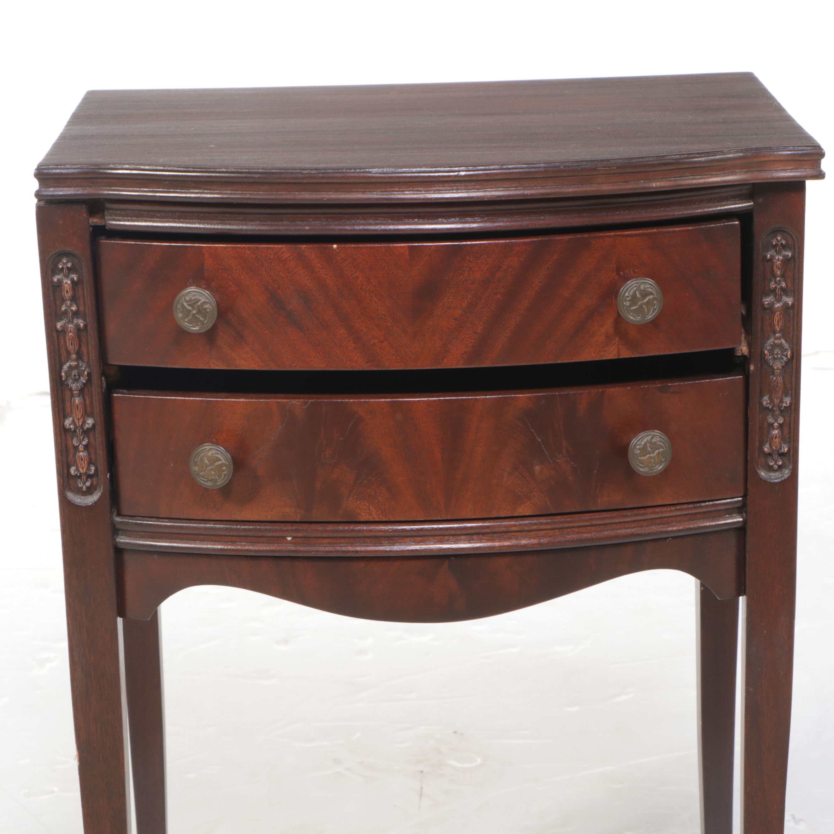 Late Victorian Mahogany Two-Drawer Stand, Late 19th/Early 20th Century