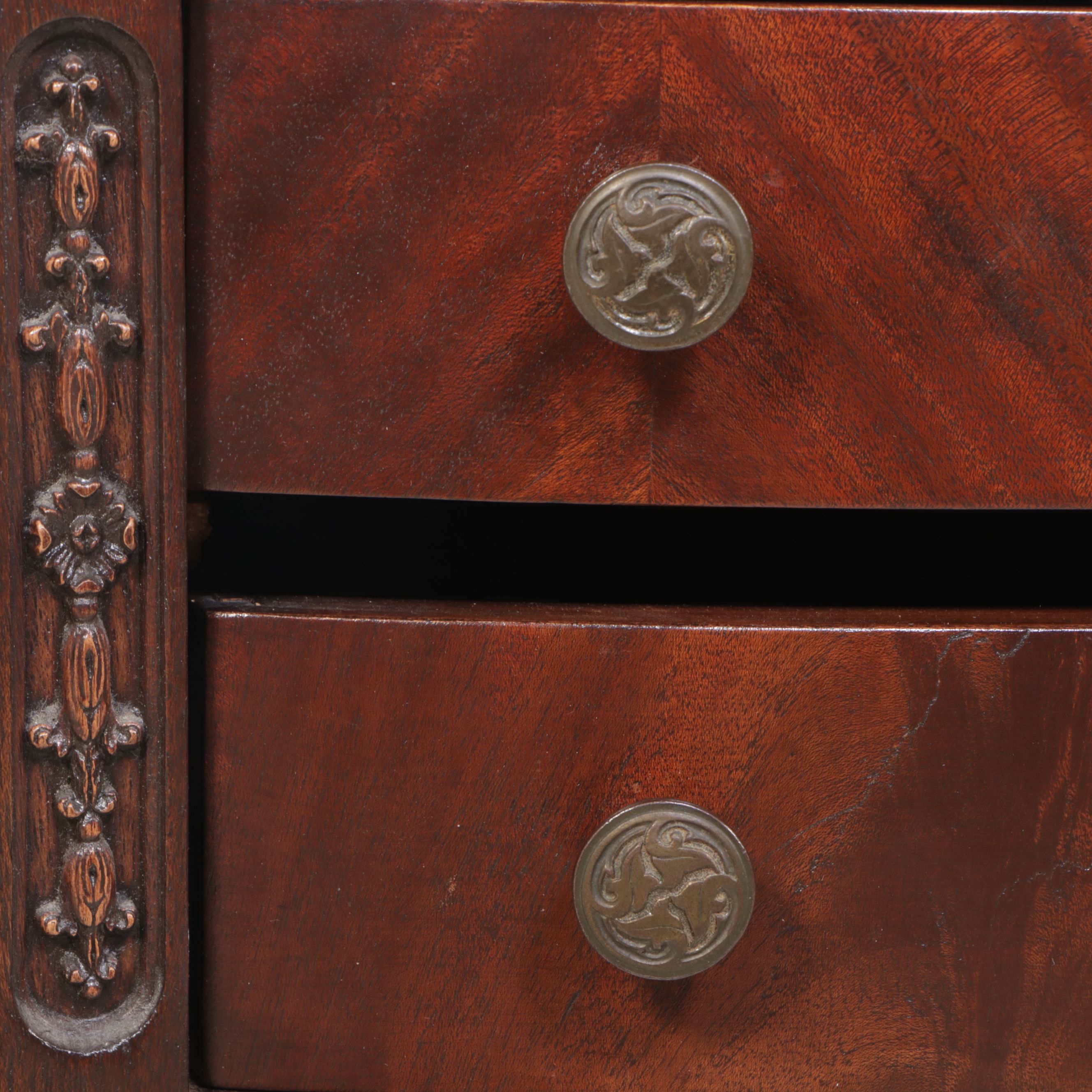Late Victorian Mahogany Two-Drawer Stand, Late 19th/Early 20th Century
