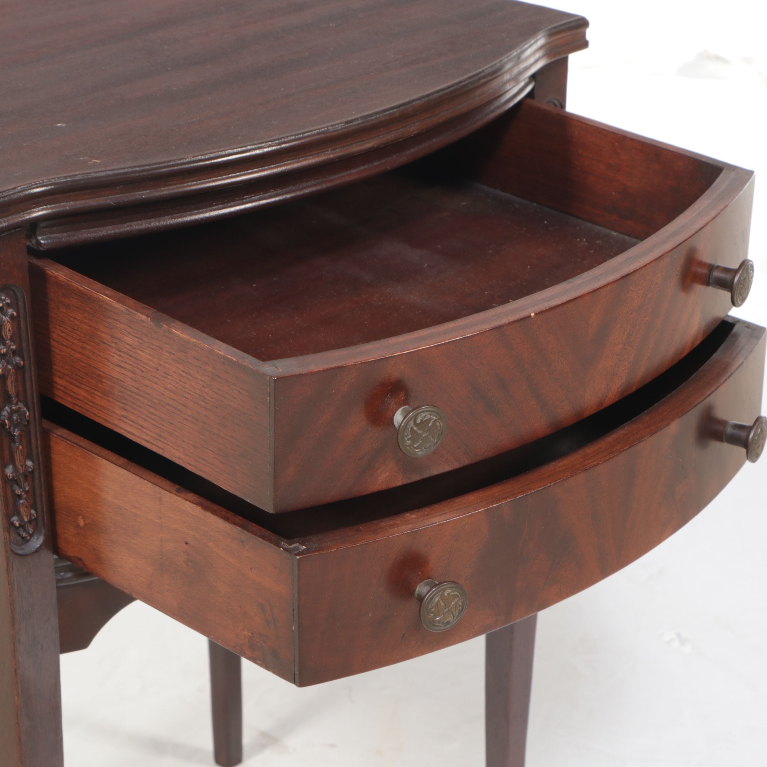 Late Victorian Mahogany Two-Drawer Stand, Late 19th/Early 20th Century