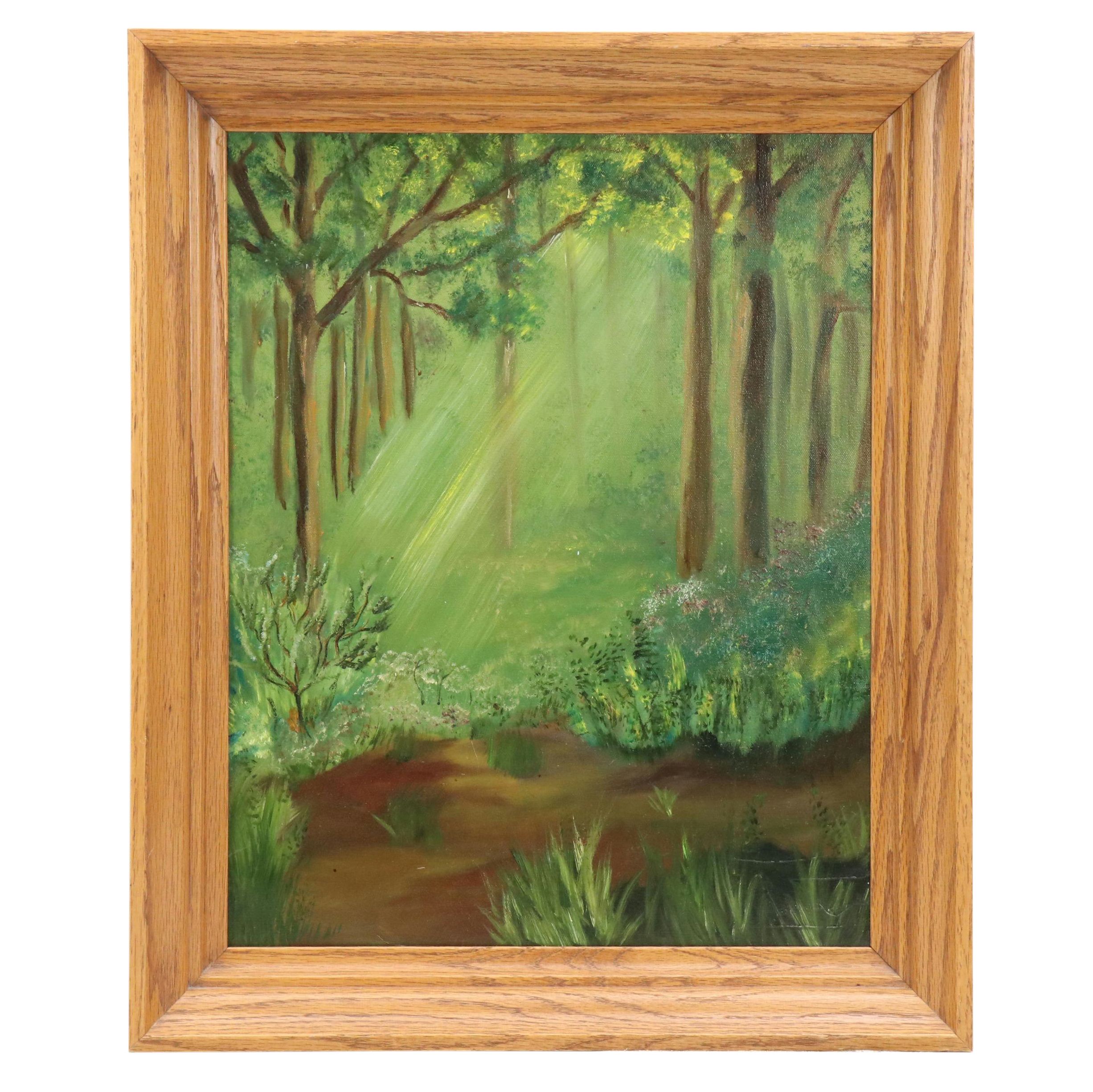 Woodland Interior Landscape Oil Painting