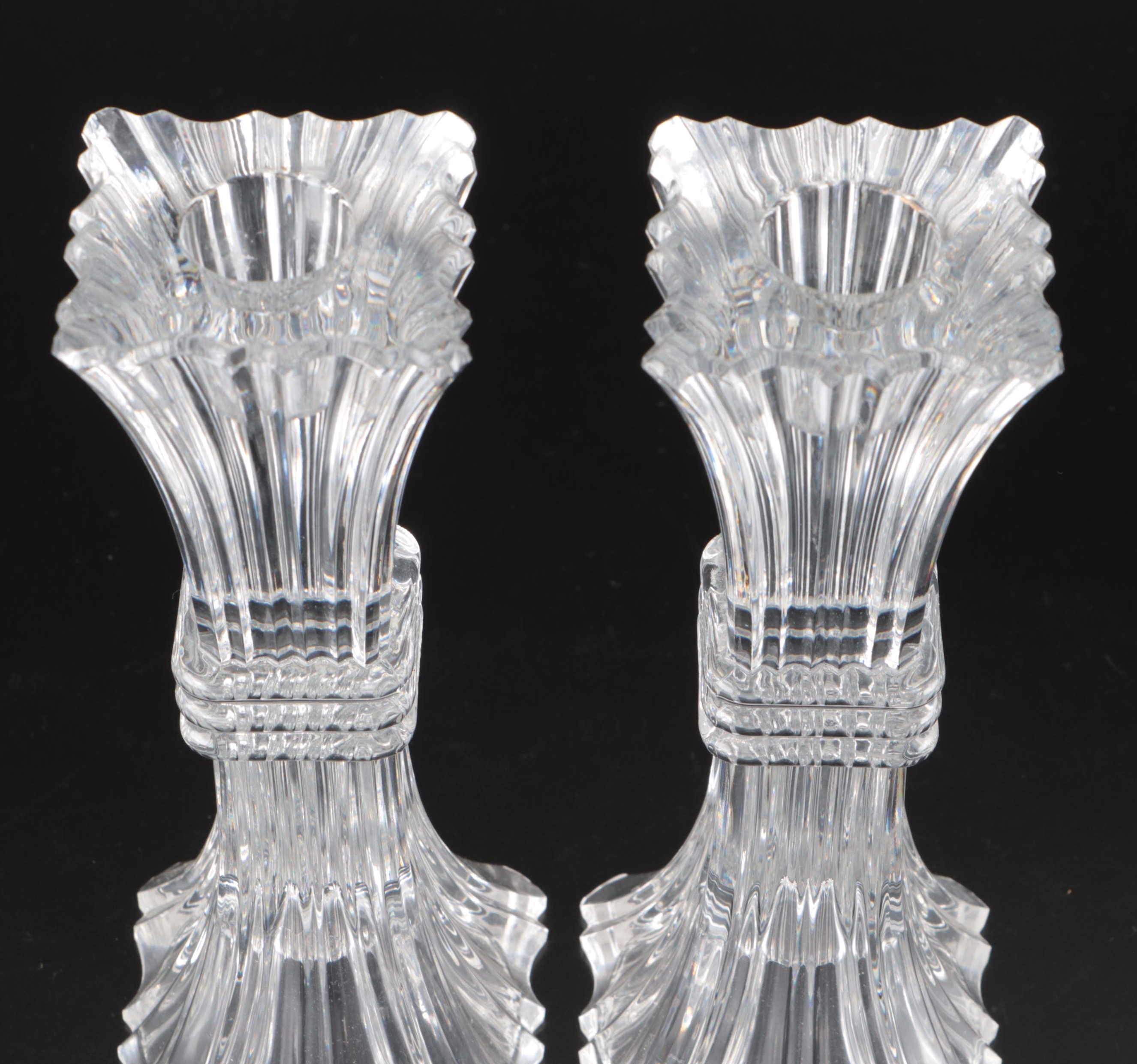 Swirl Crystal Vases with Other Crystal Candlesticks and Vase