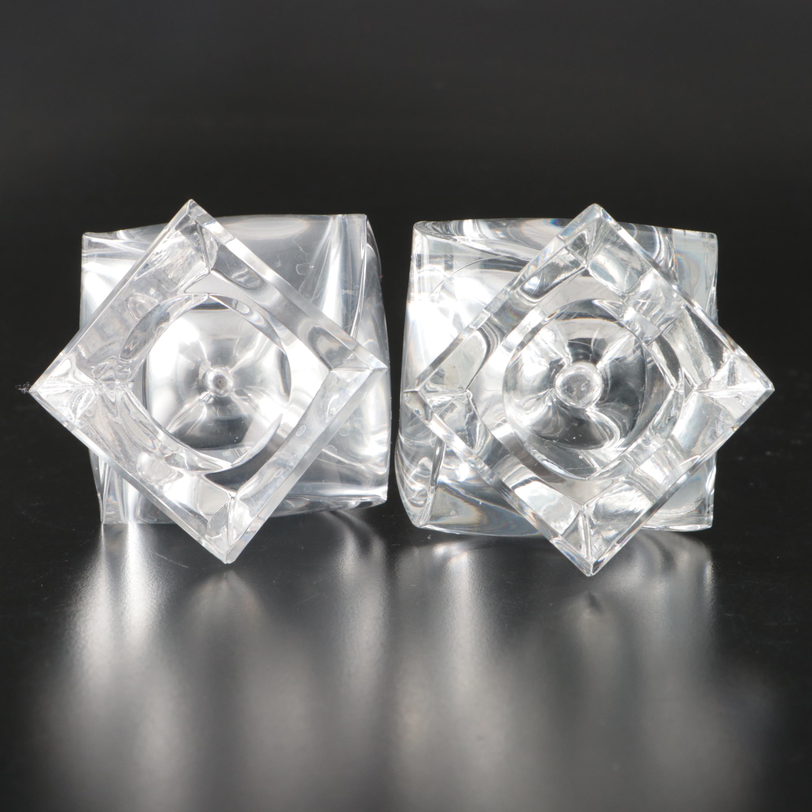 Swirl Crystal Vases with Other Crystal Candlesticks and Vase