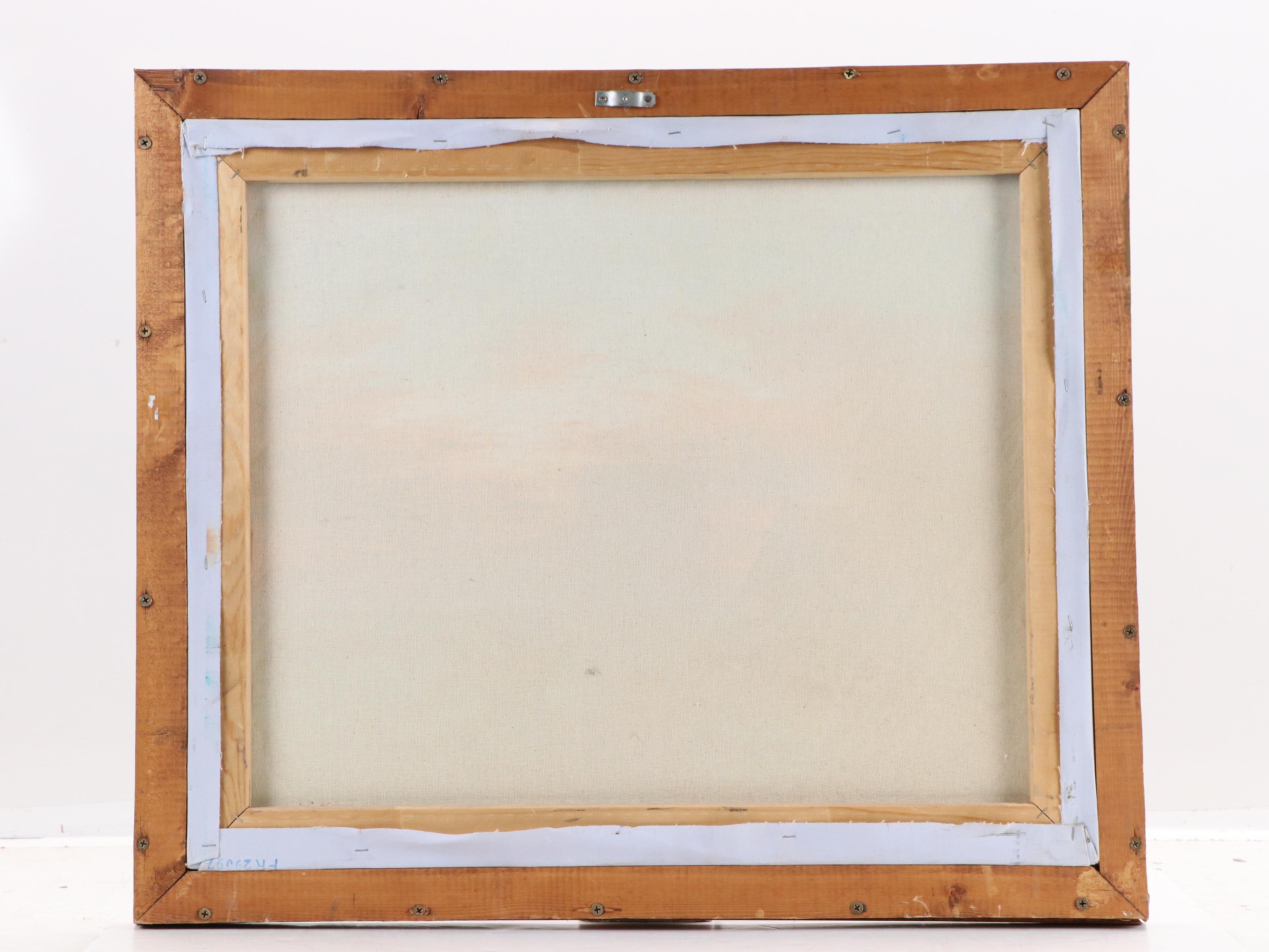 Coastal Cottage Landscape Oil Painting, Circa 1980