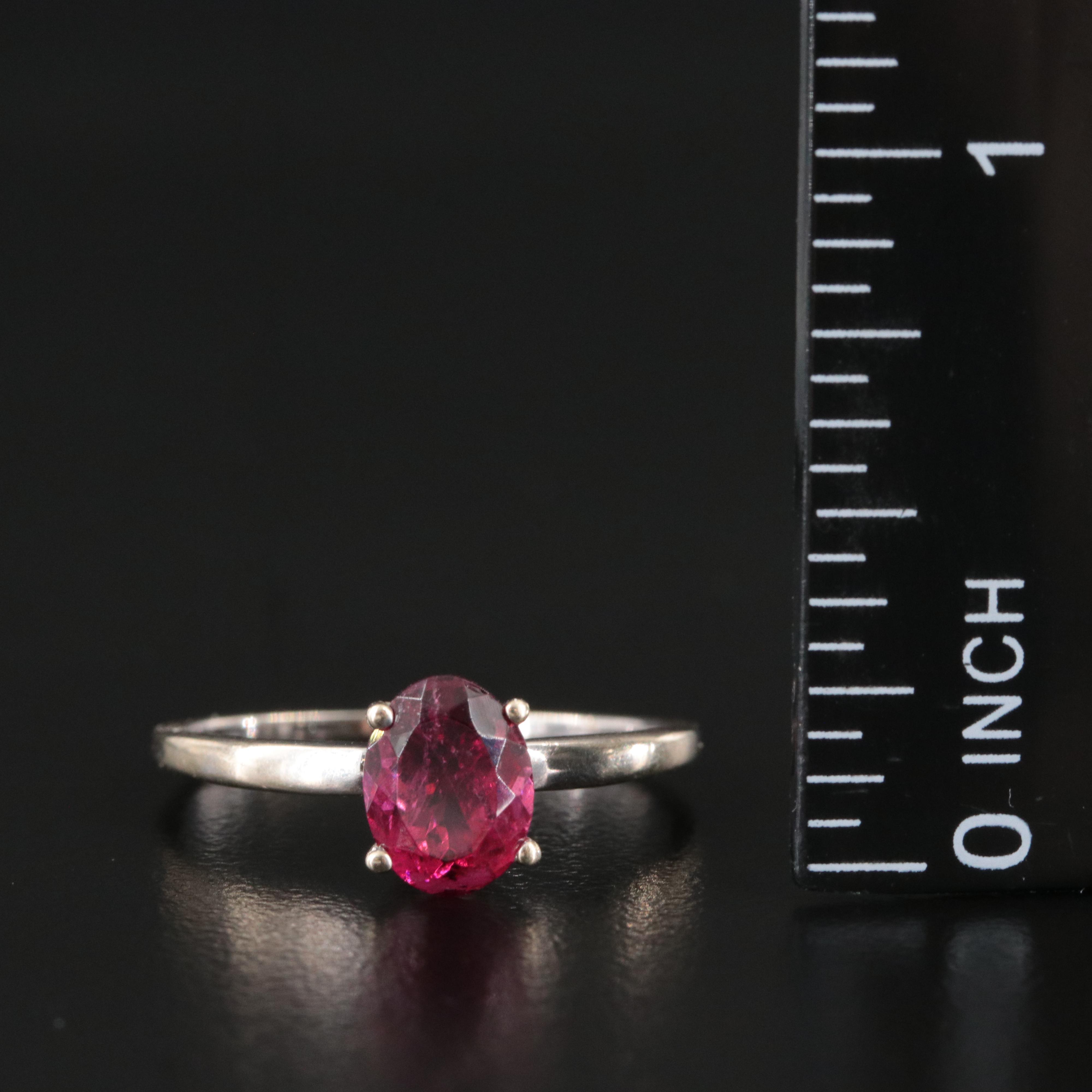 14K Rubellite  Solitaire Ring