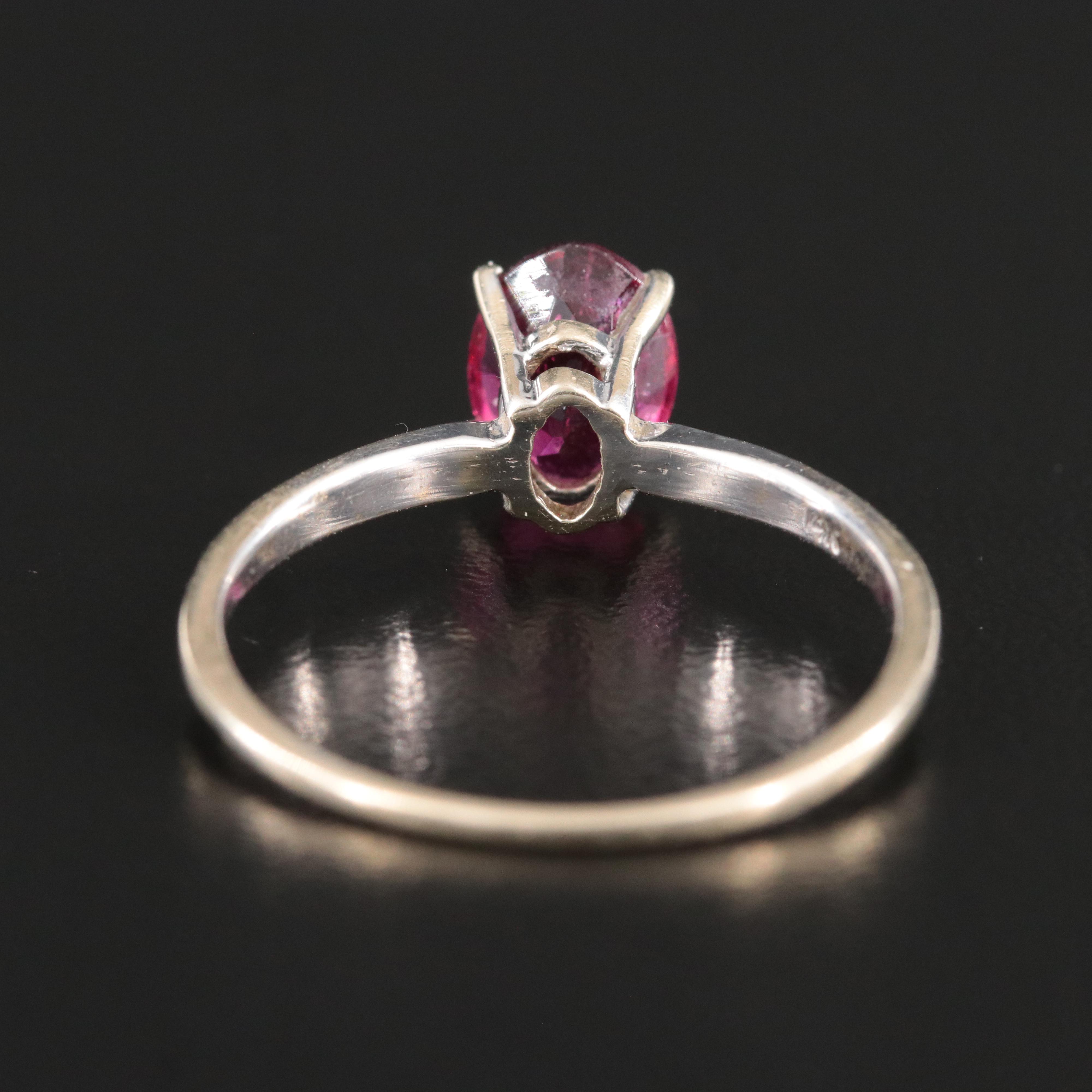 14K Rubellite  Solitaire Ring