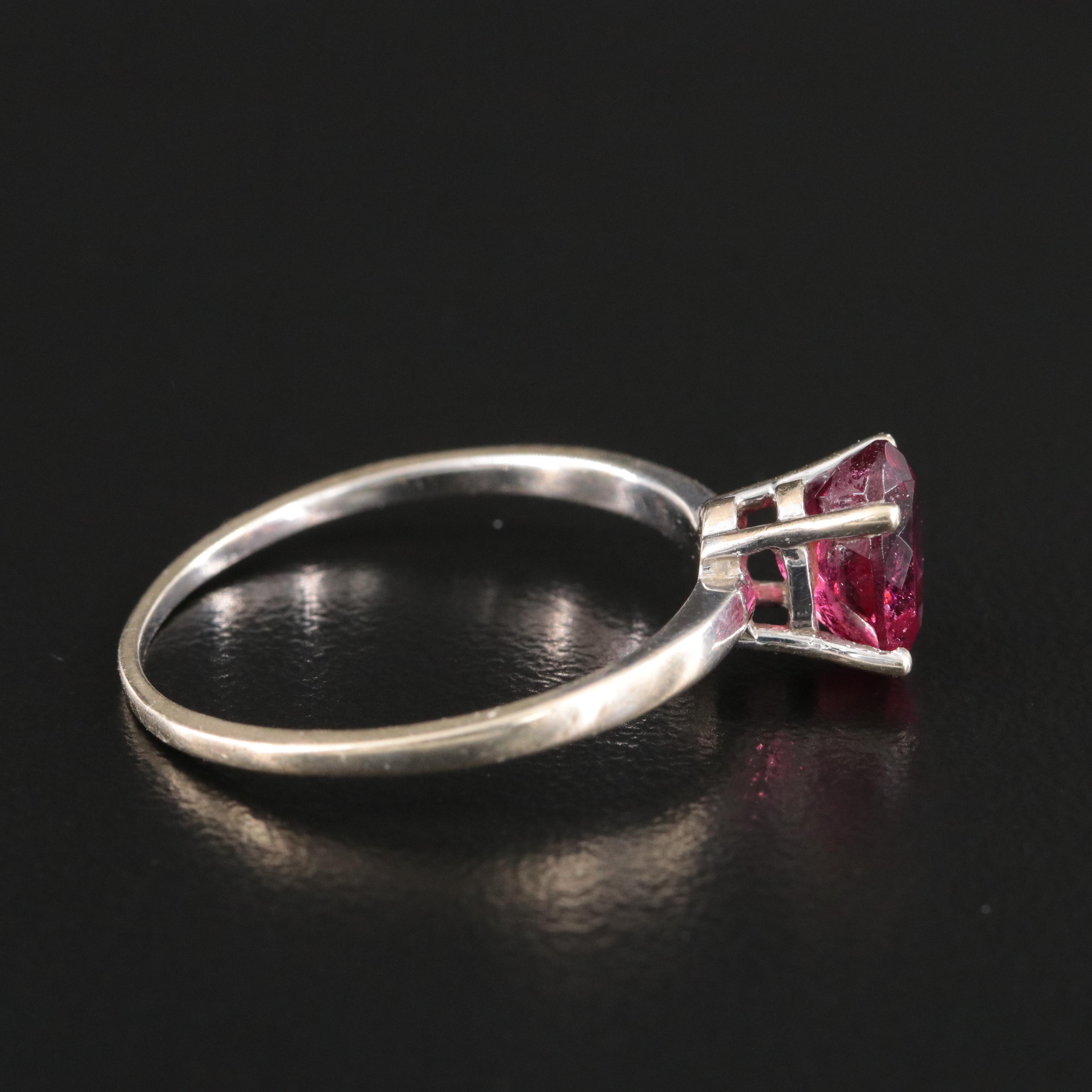 14K Rubellite  Solitaire Ring