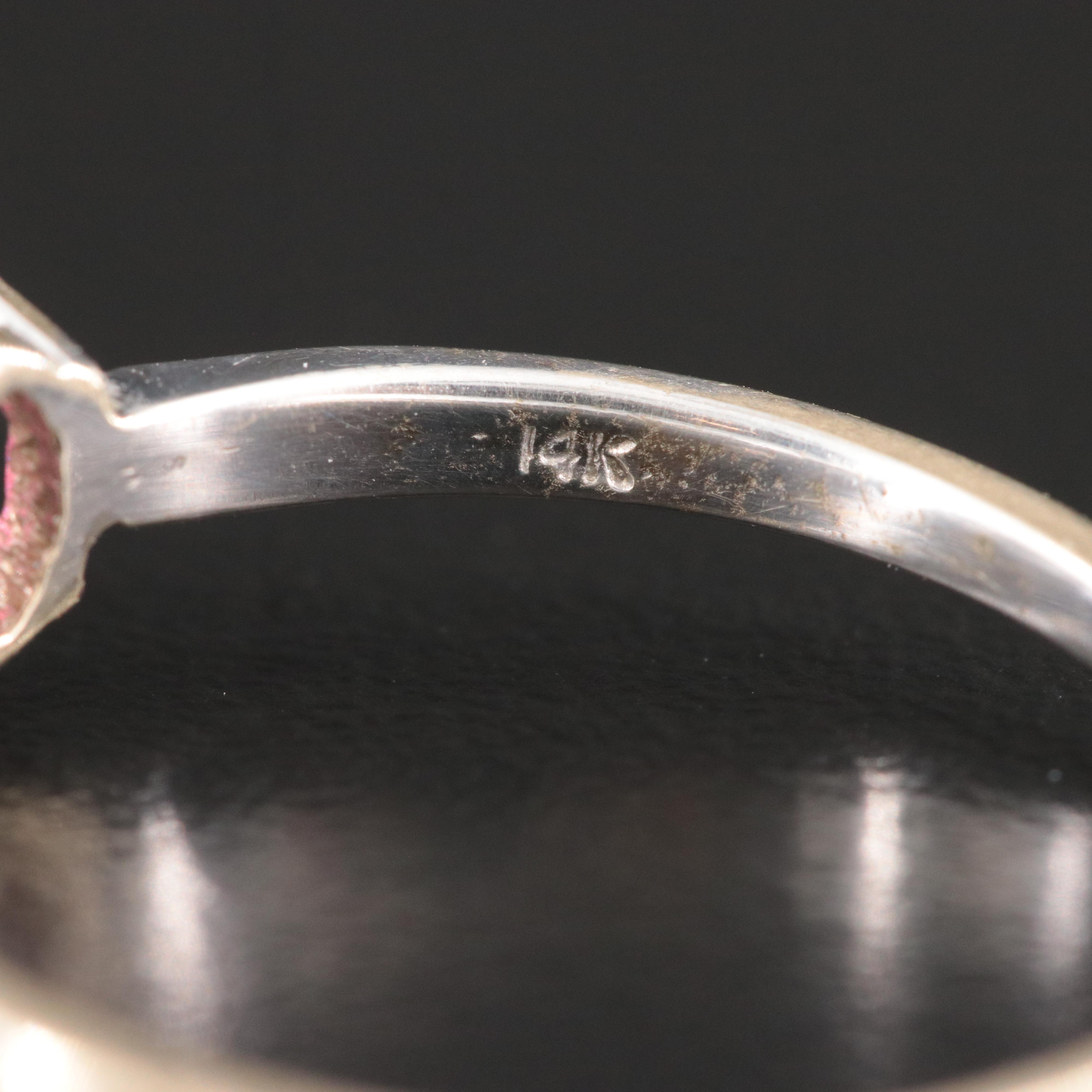 14K Rubellite  Solitaire Ring