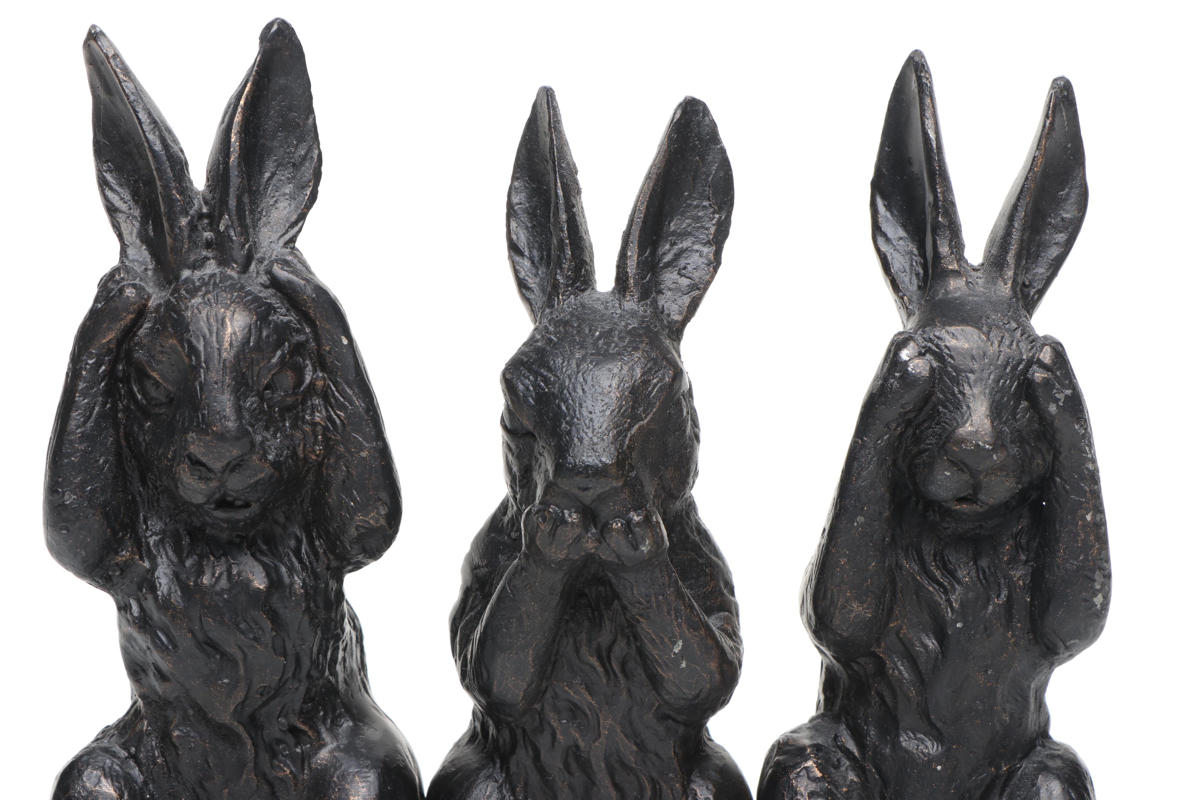 Hear No Evil, See No Evil, Speak No Evil Rabbit Metal Figures