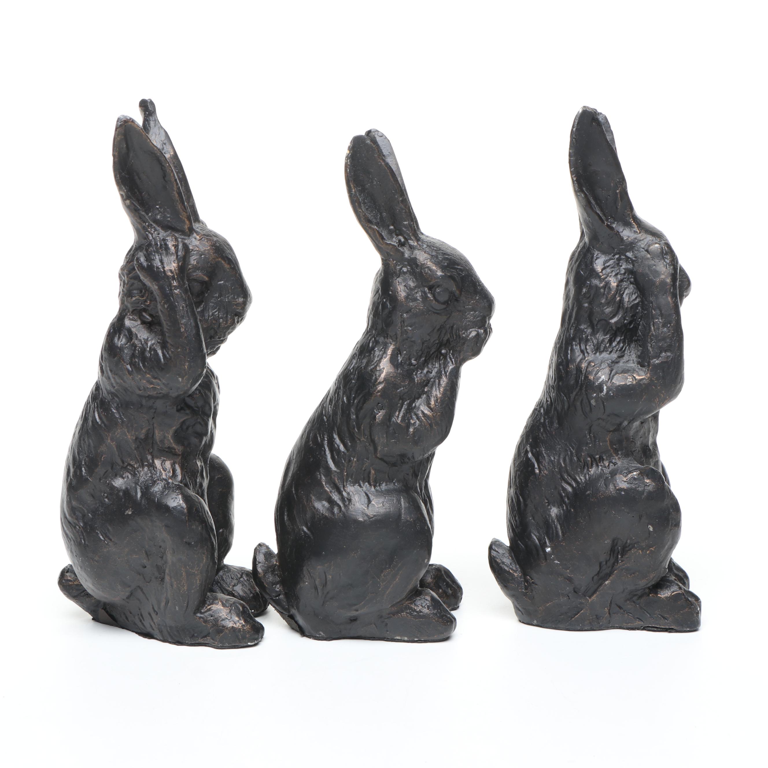 Hear No Evil, See No Evil, Speak No Evil Rabbit Metal Figures
