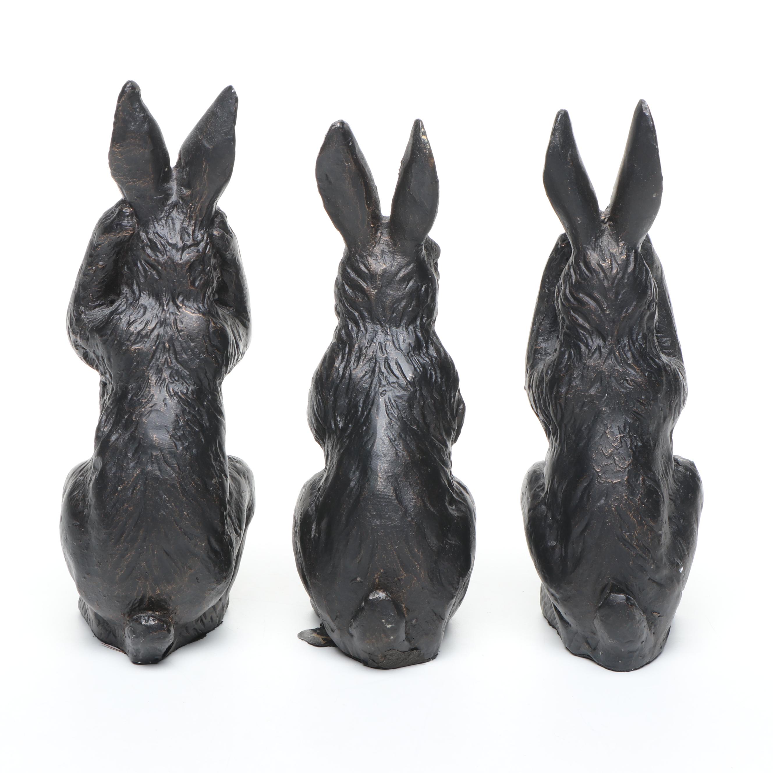 Hear No Evil, See No Evil, Speak No Evil Rabbit Metal Figures