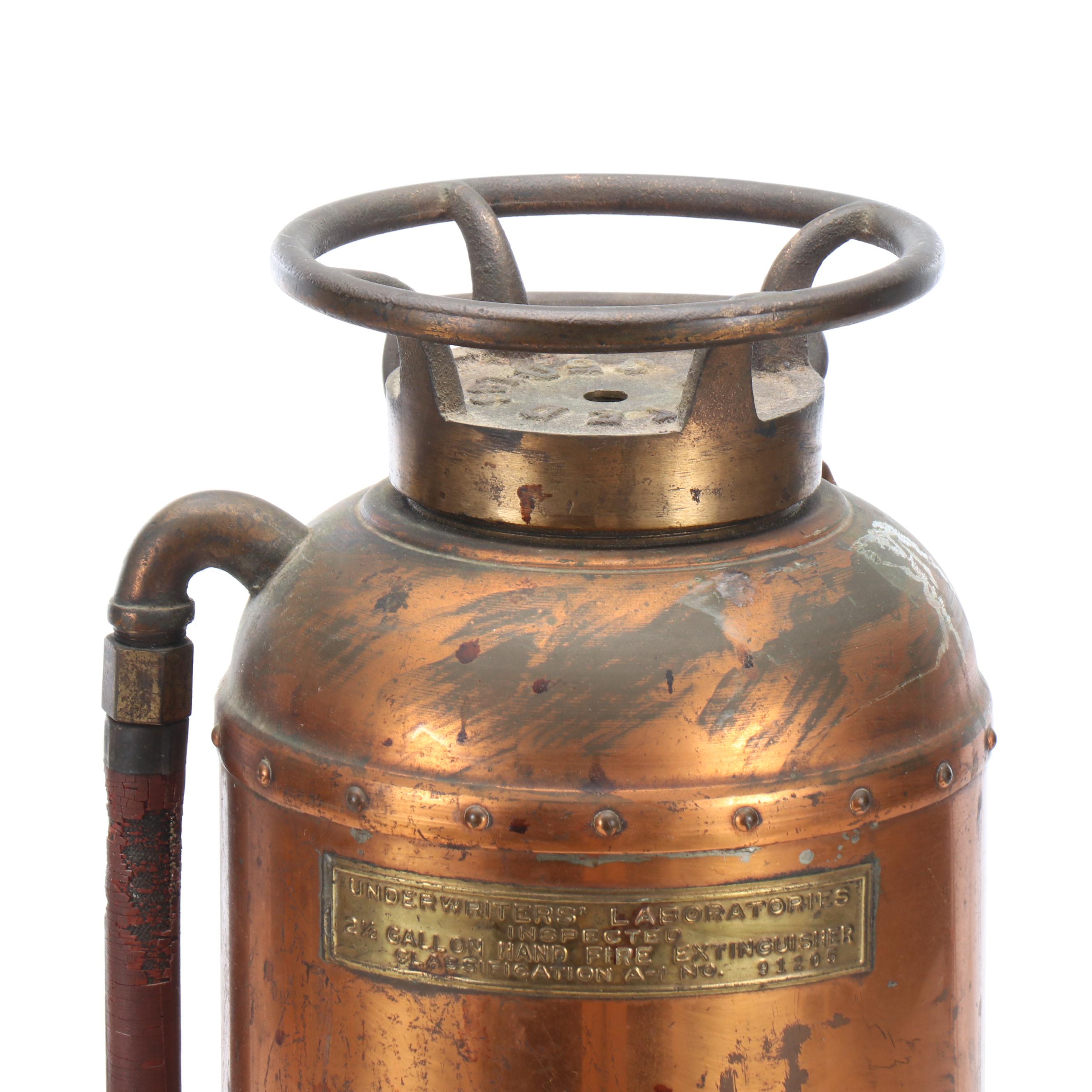 C. Nuhring & Bro. 2.5 Gallon Metal Hand Fire Extinguisher, Early 20th Century