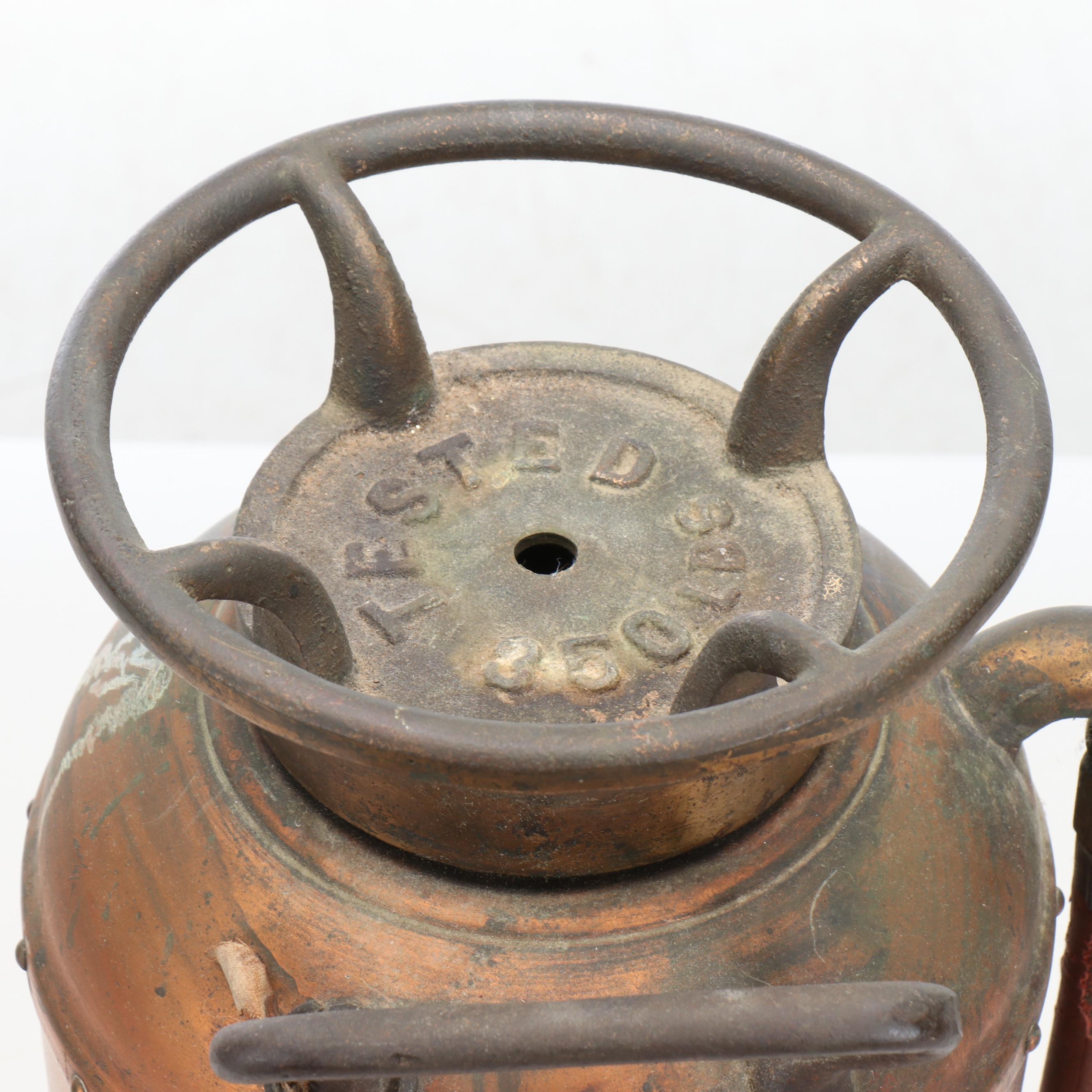 C. Nuhring & Bro. 2.5 Gallon Metal Hand Fire Extinguisher, Early 20th Century