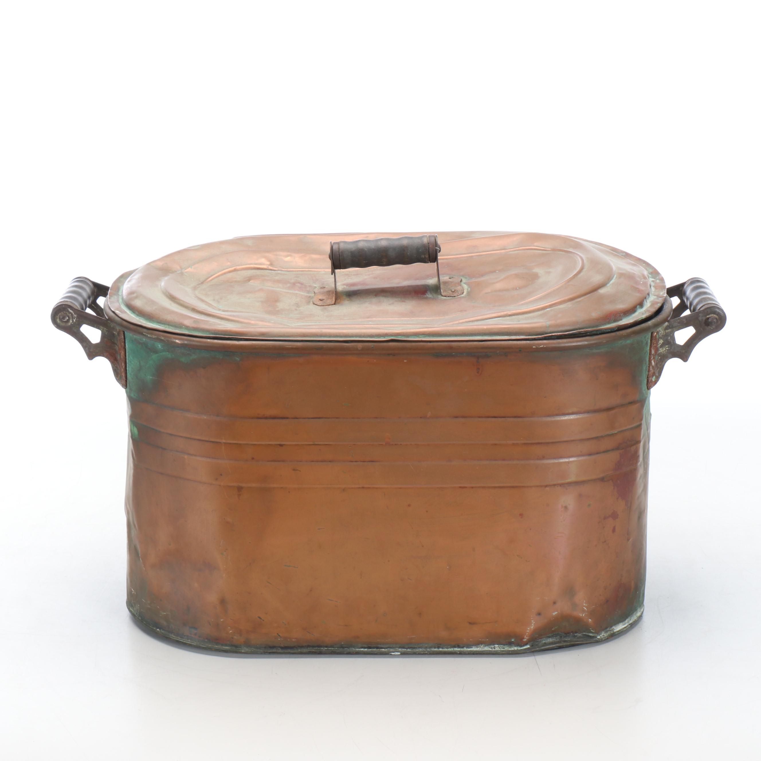 Late Victorian Copper Boiler with Lid, Late 19th/Early 20th Century