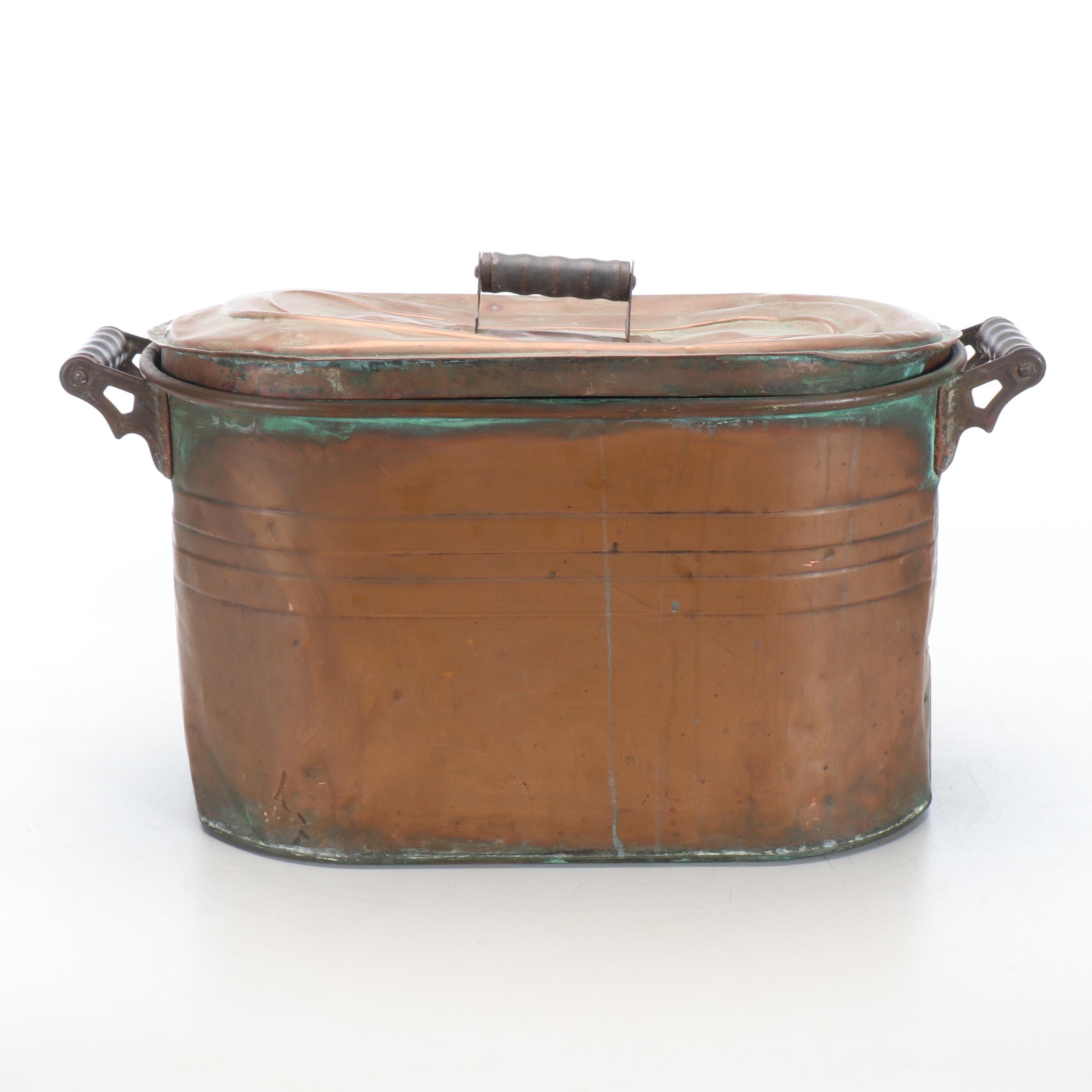 Late Victorian Copper Boiler with Lid, Late 19th/Early 20th Century
