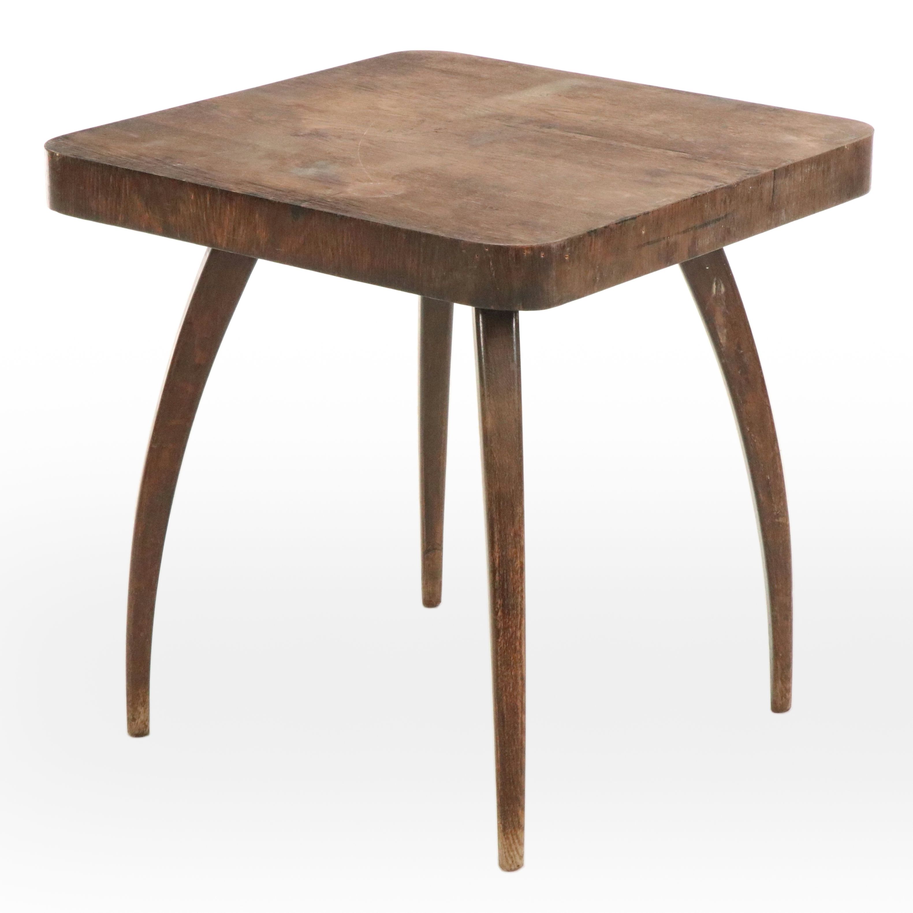 Walnut Spider-Leg Side Table Inspired by Jindřich Halabala