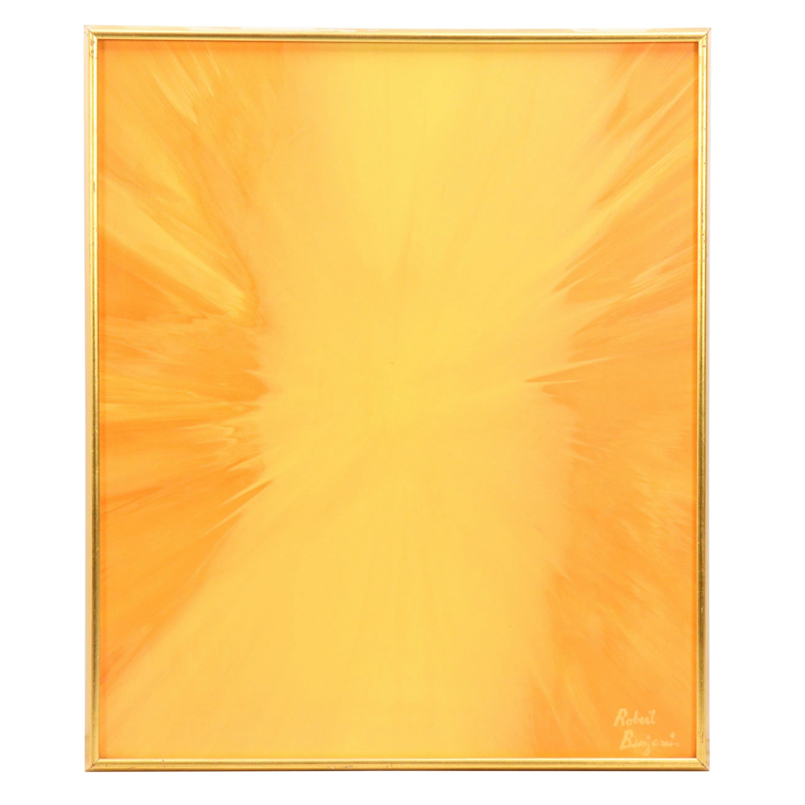 Robert Benjamin Duotone Abstract Acrylic Painting, 21st Century